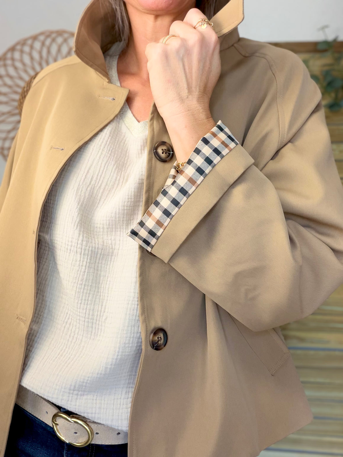 ⚡️ ARRIVAGE • Veste Trench, doublure à carreaux DANA Camel