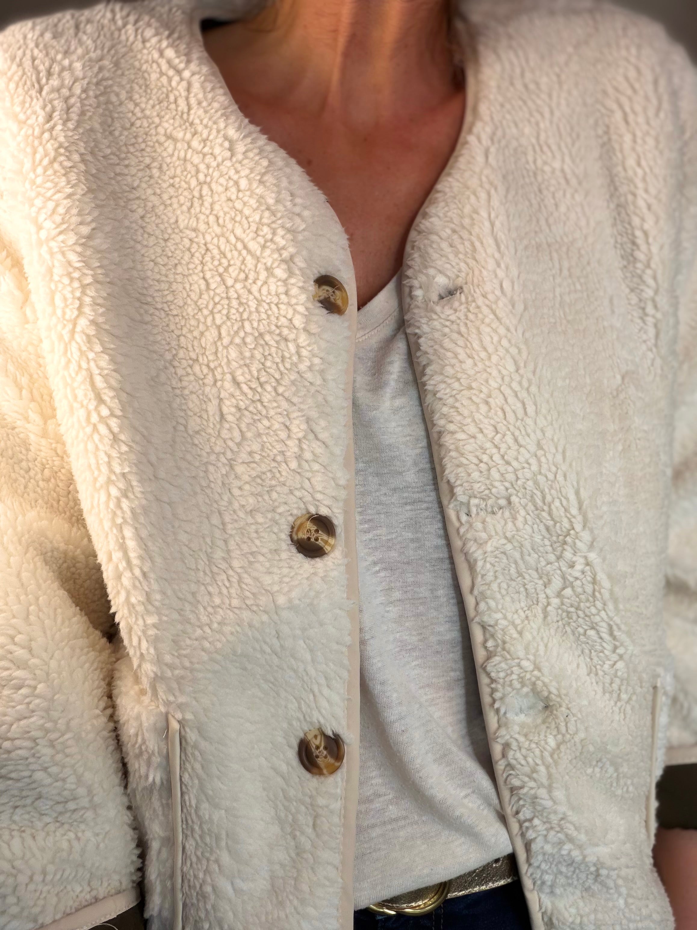 ⚡️ ARRIVAGE - Veste matelassée réversible Sherpa NOÉMIE Kaki