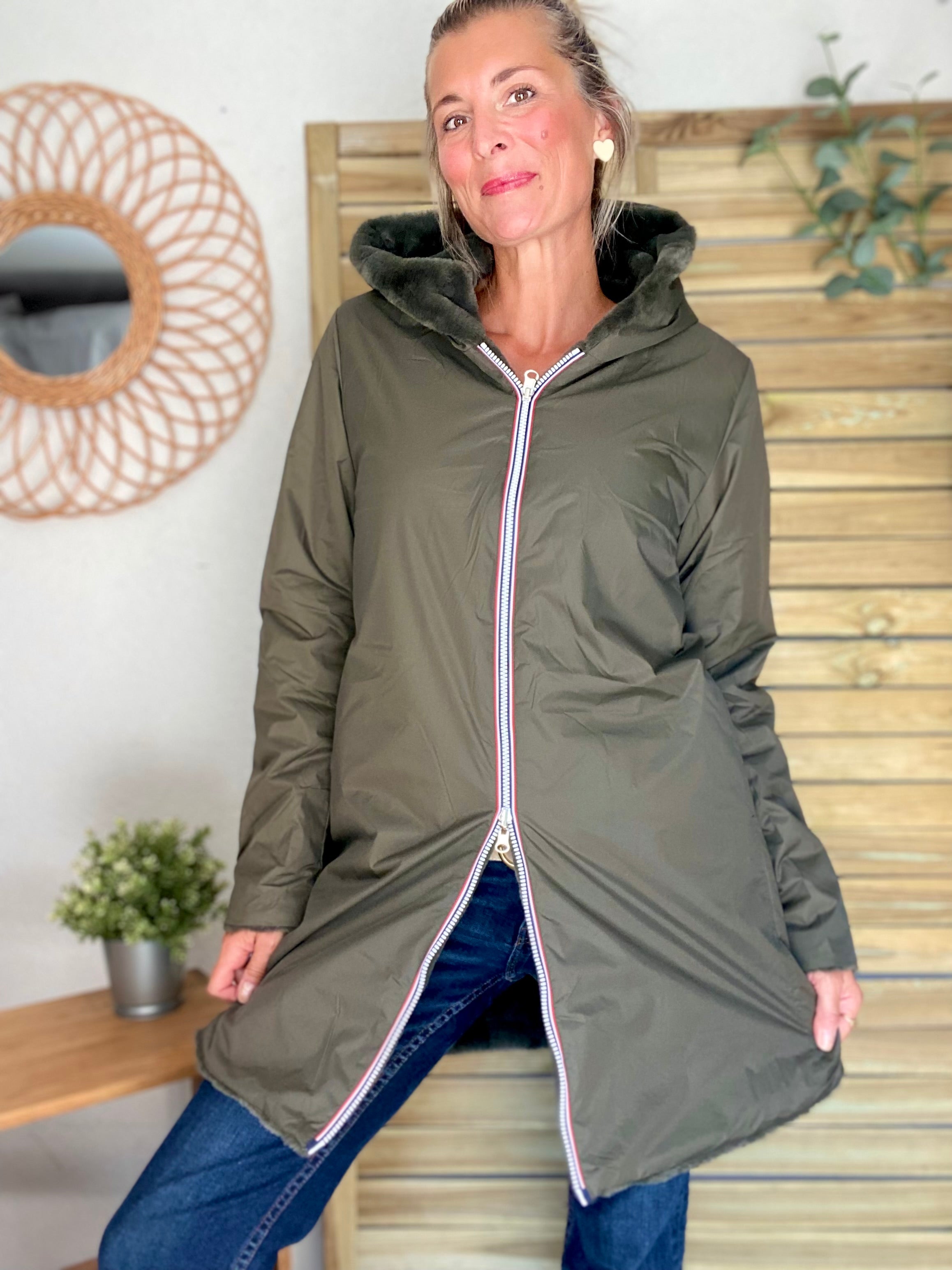 Parka Imperméable réversible fourrée Kaki / Kaki ALIX - LAURA JO