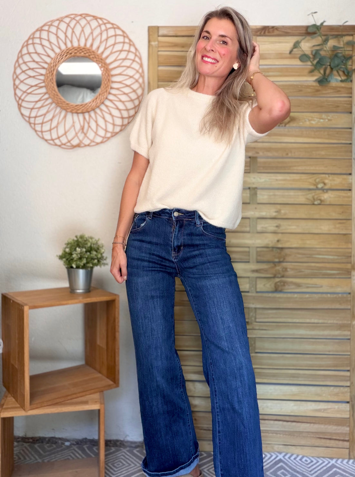 Pull laine et alpaga PEGGY - Écru