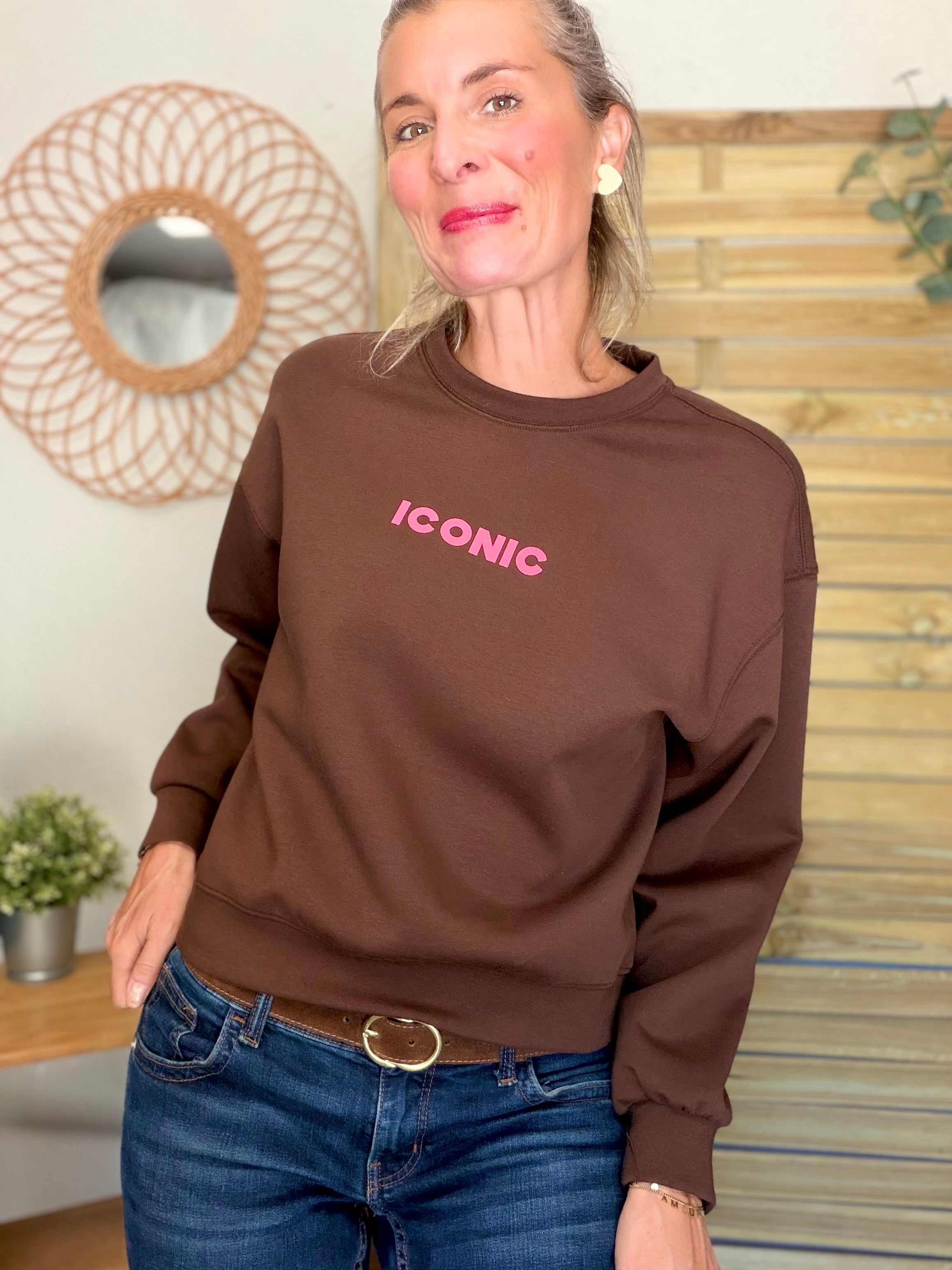 Sweat ICONIC ultra doux OMBLINE - Chocolat