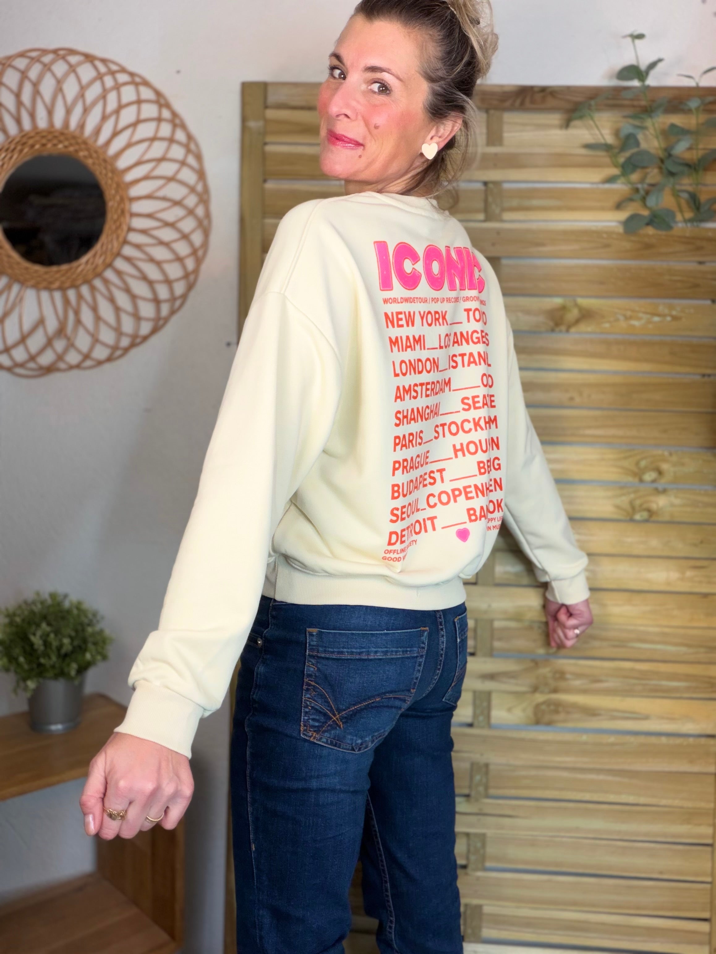 Sweat ICONIC COLINE - Jaune clair