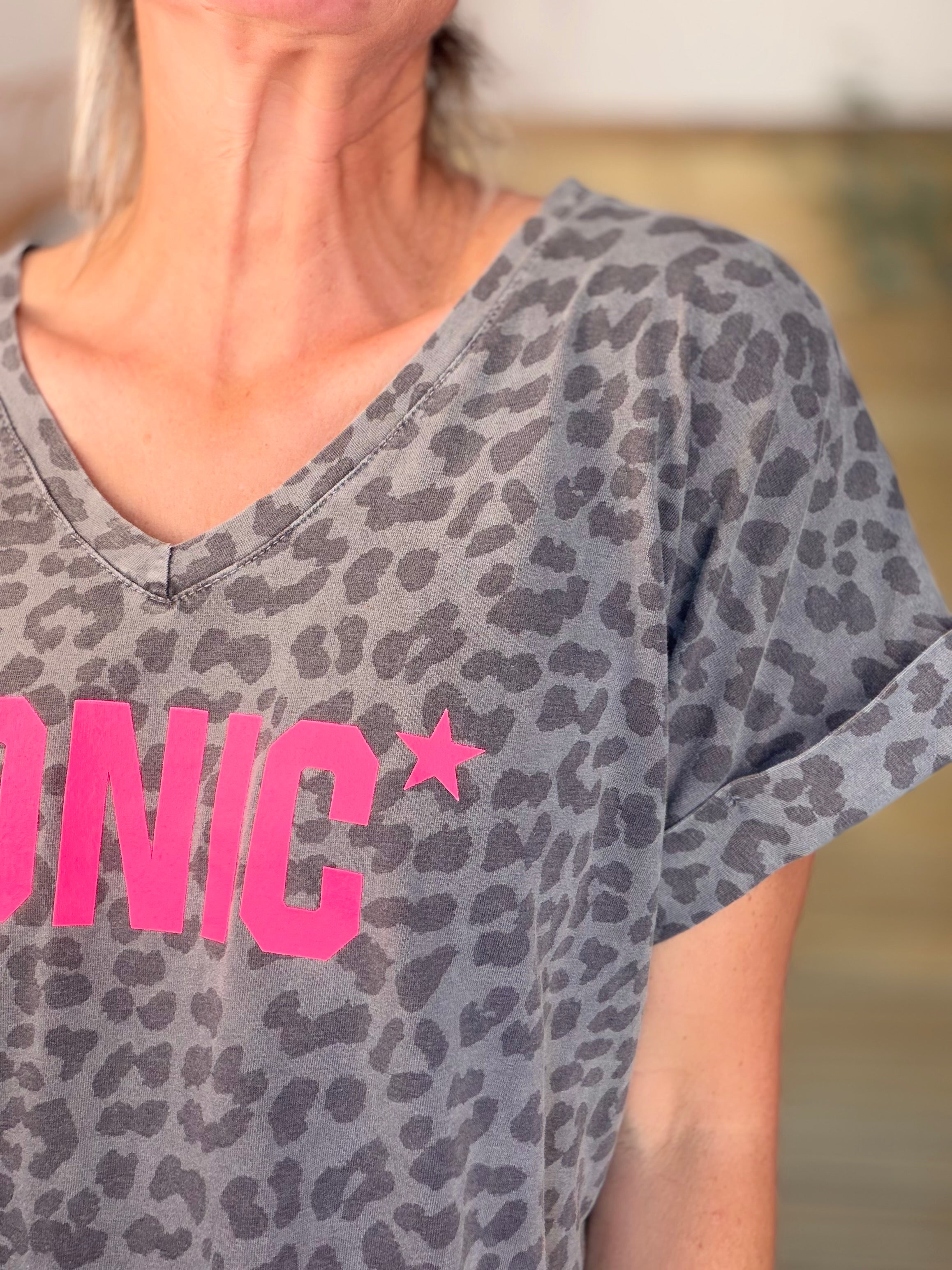 Top léo ICONIC col V - SHAUNA Gris foncé