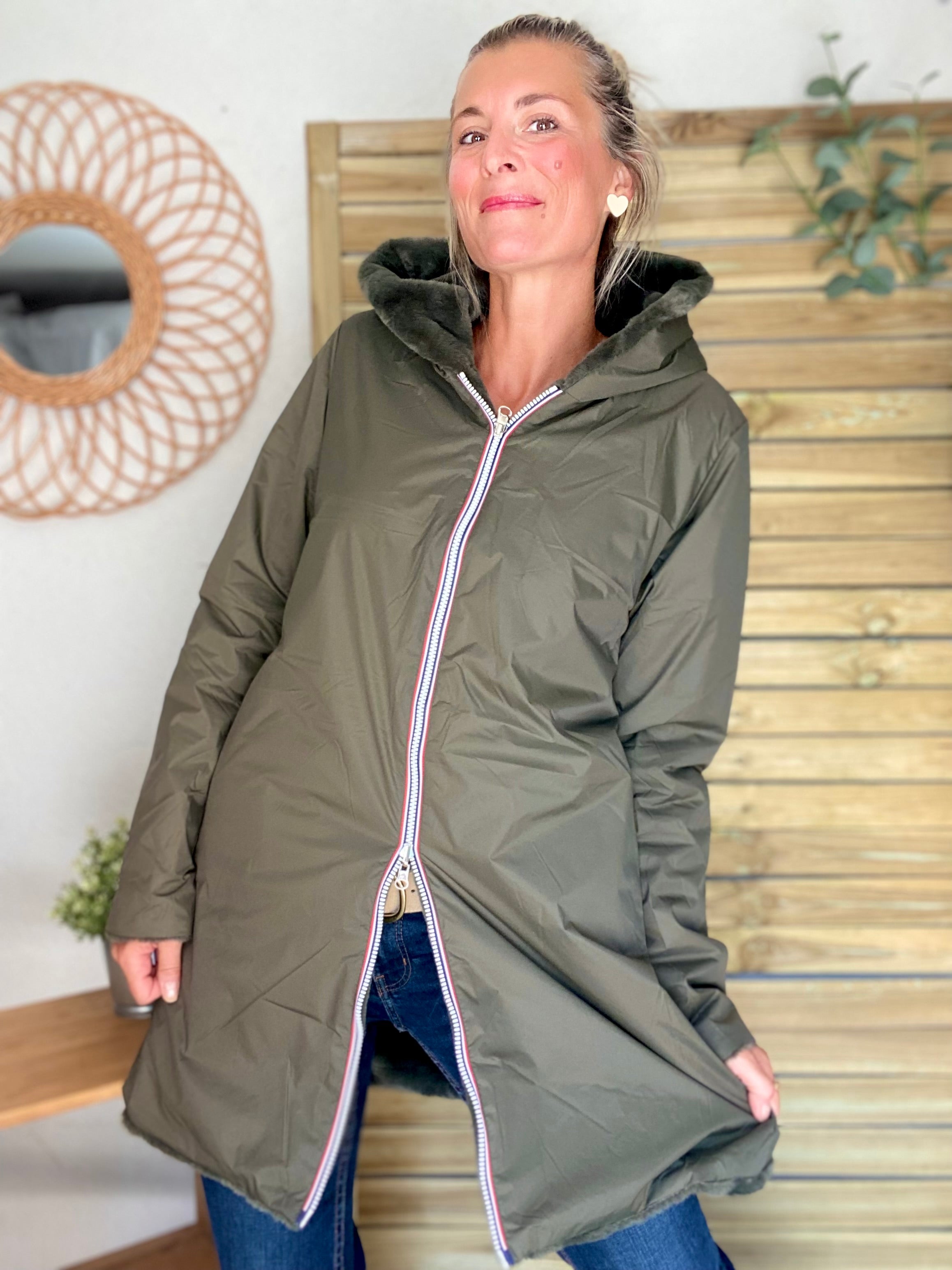 Parka Imperméable réversible fourrée Kaki / Kaki ALIX - LAURA JO