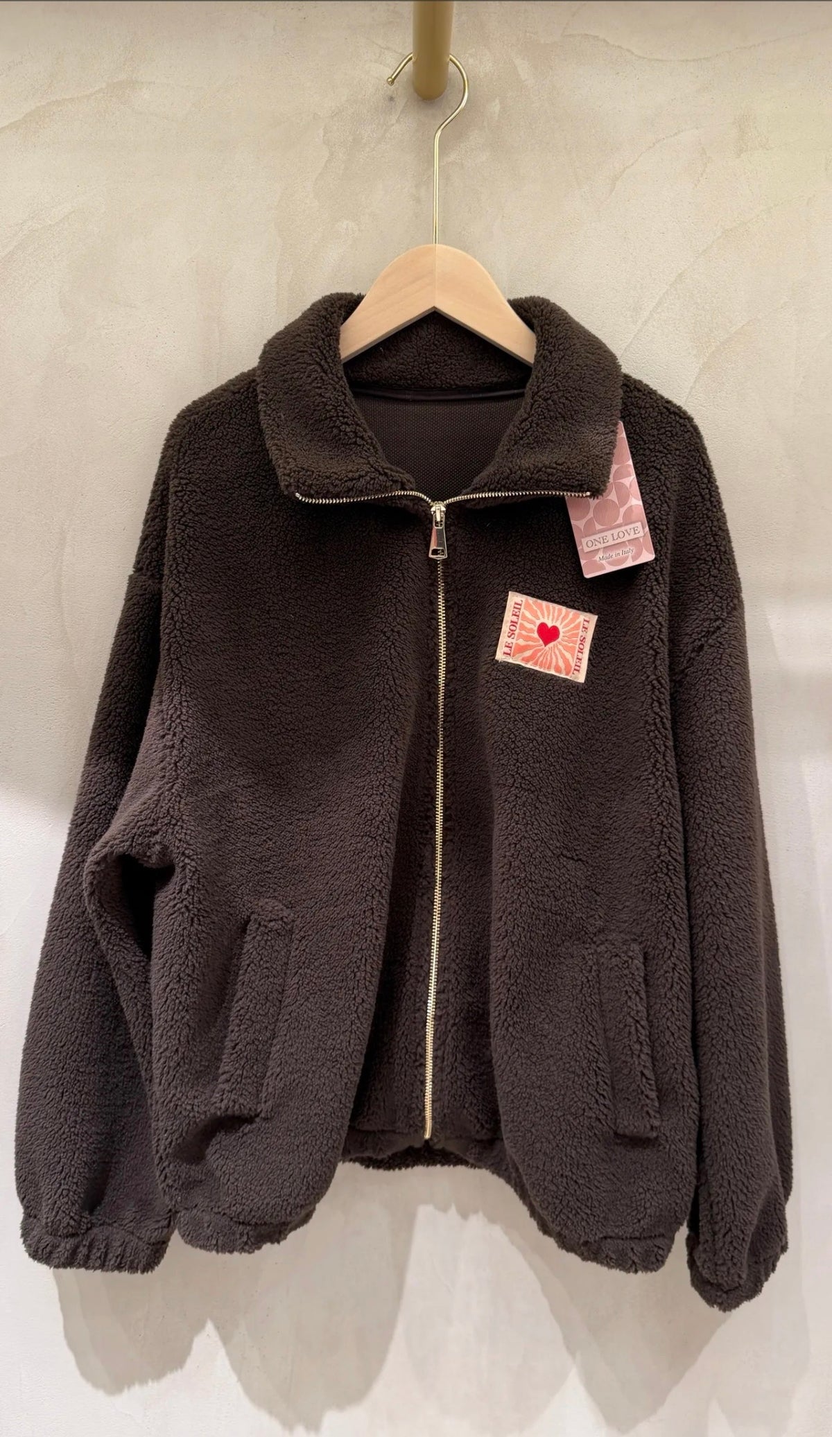 ⚡️ARRIVAGE • Veste Sherpa zippée « Soleil » DORO Chocolat