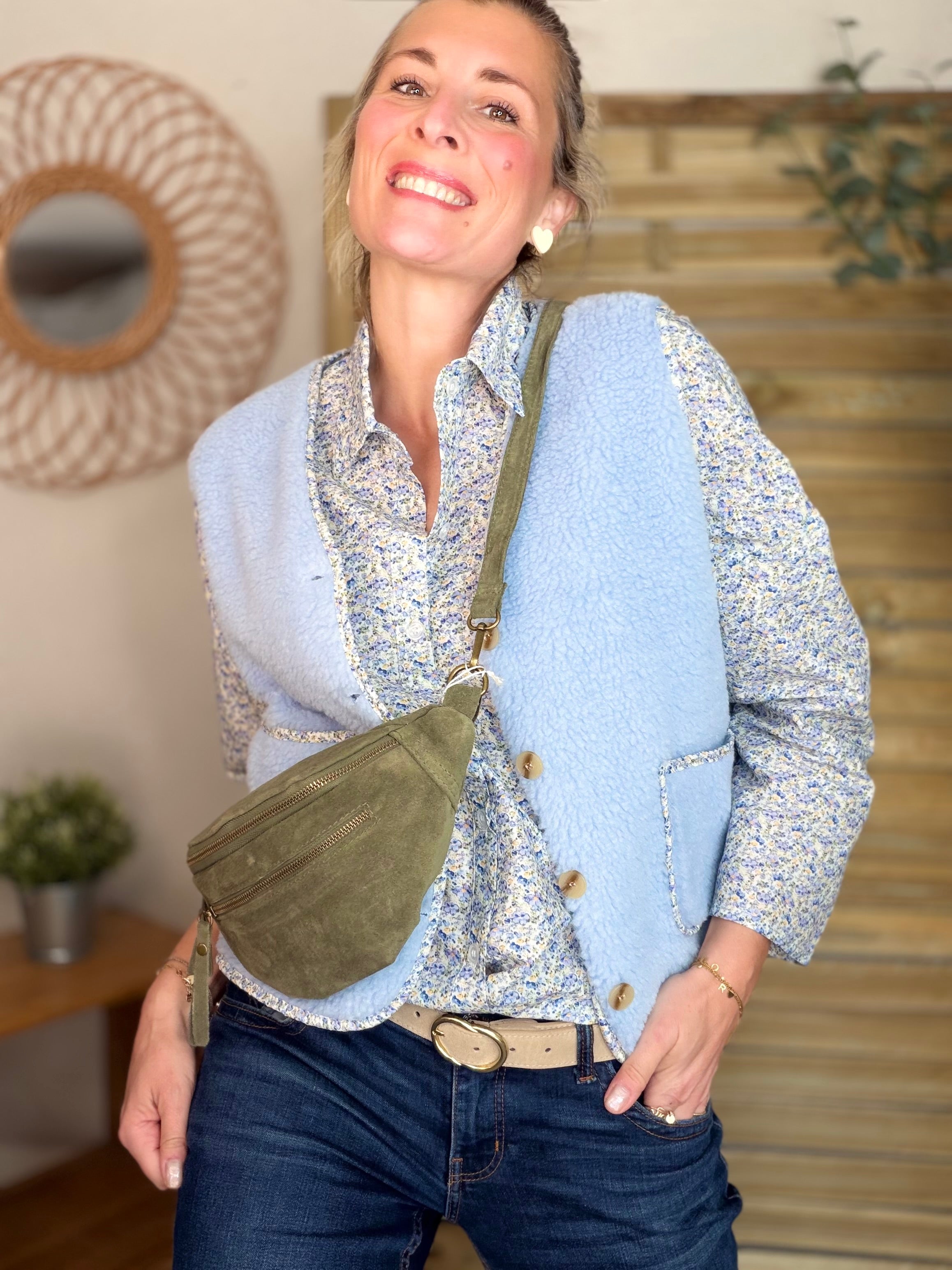 Chemise imprimée Liberty AZÉLIE Bleu