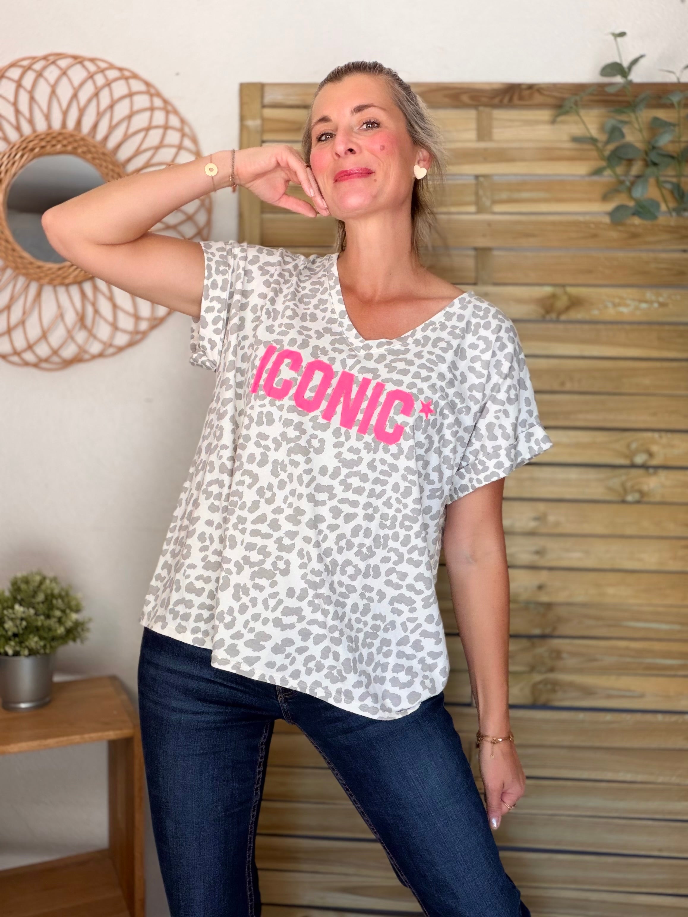 Top léo ICONIC col V - SHAUNA Écru