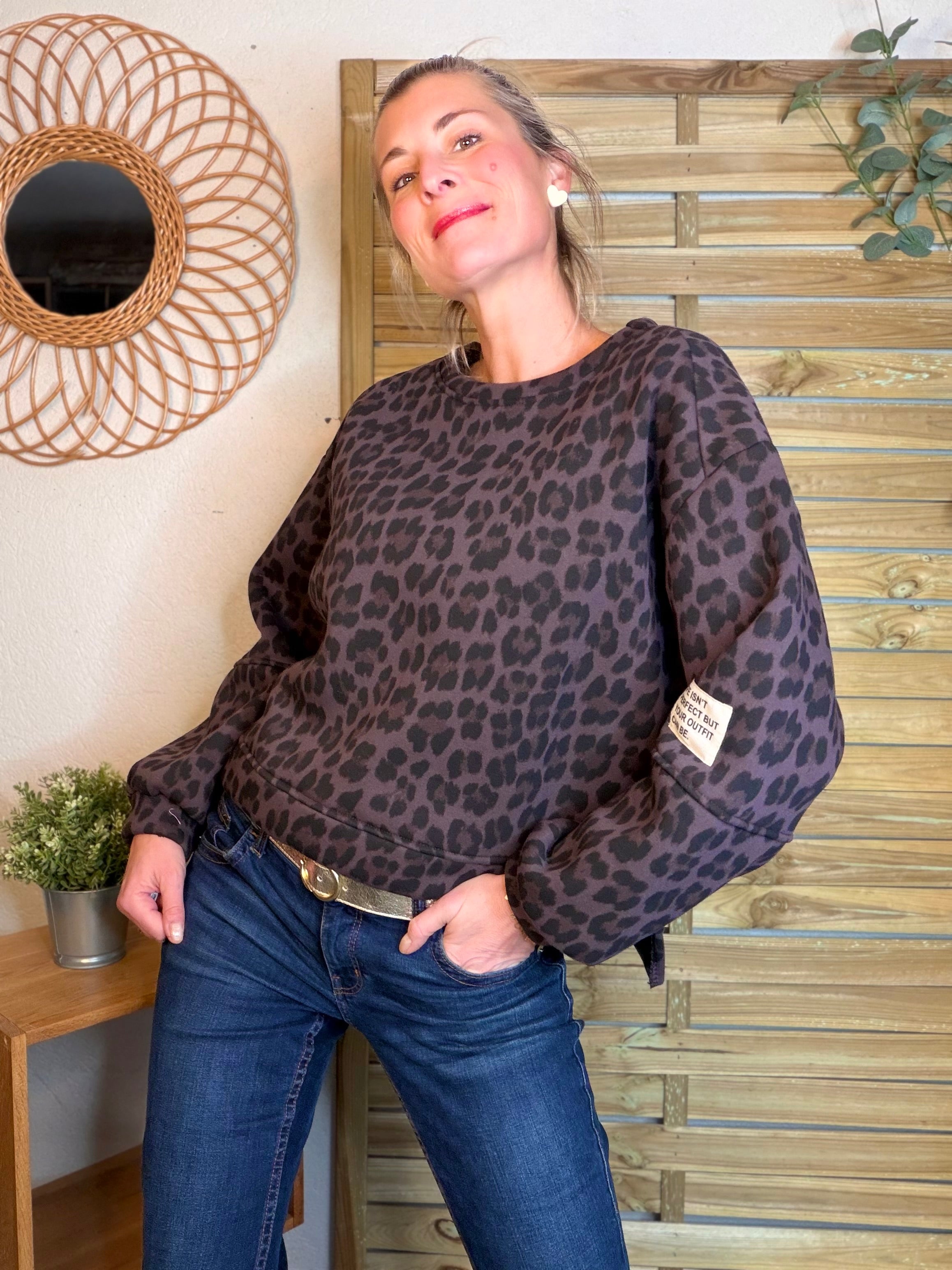 Sweat molleton imprimé Léo 🐆 MANON