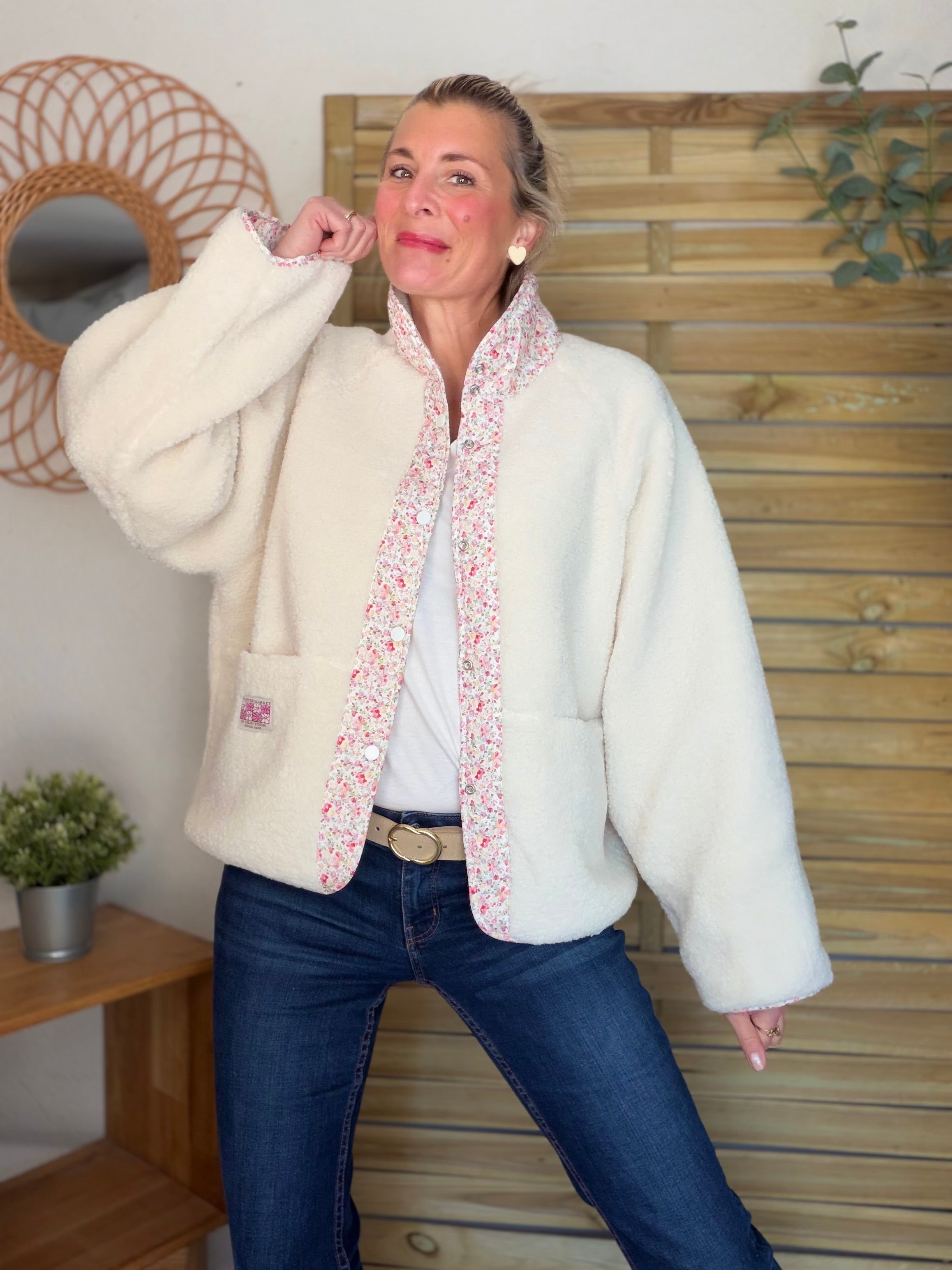 Veste réversible Sherpa ODETTE Liberty / Écru