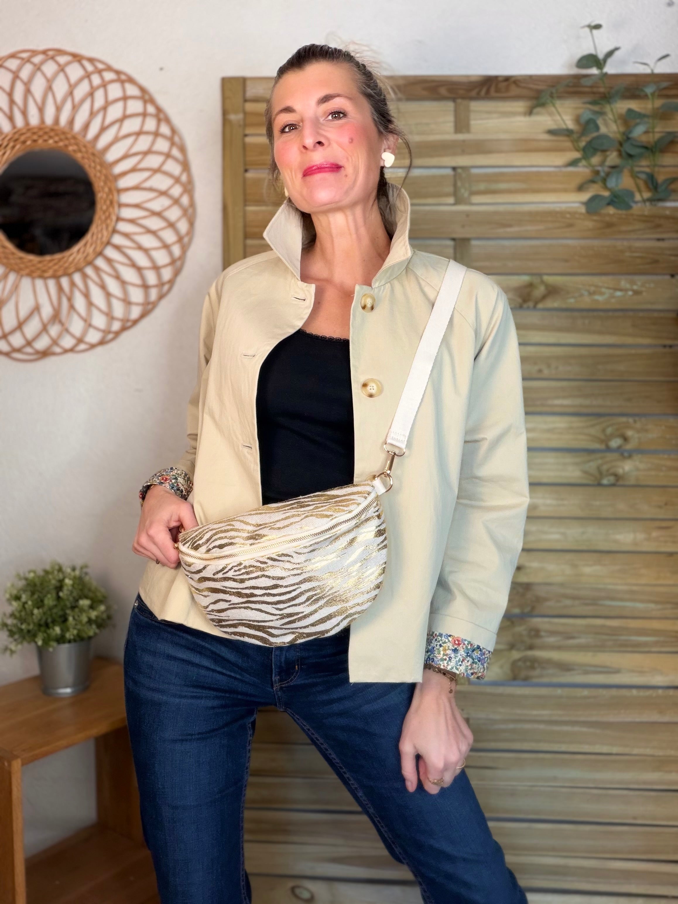 Sac banane L en toile léo Zébré - SHARON