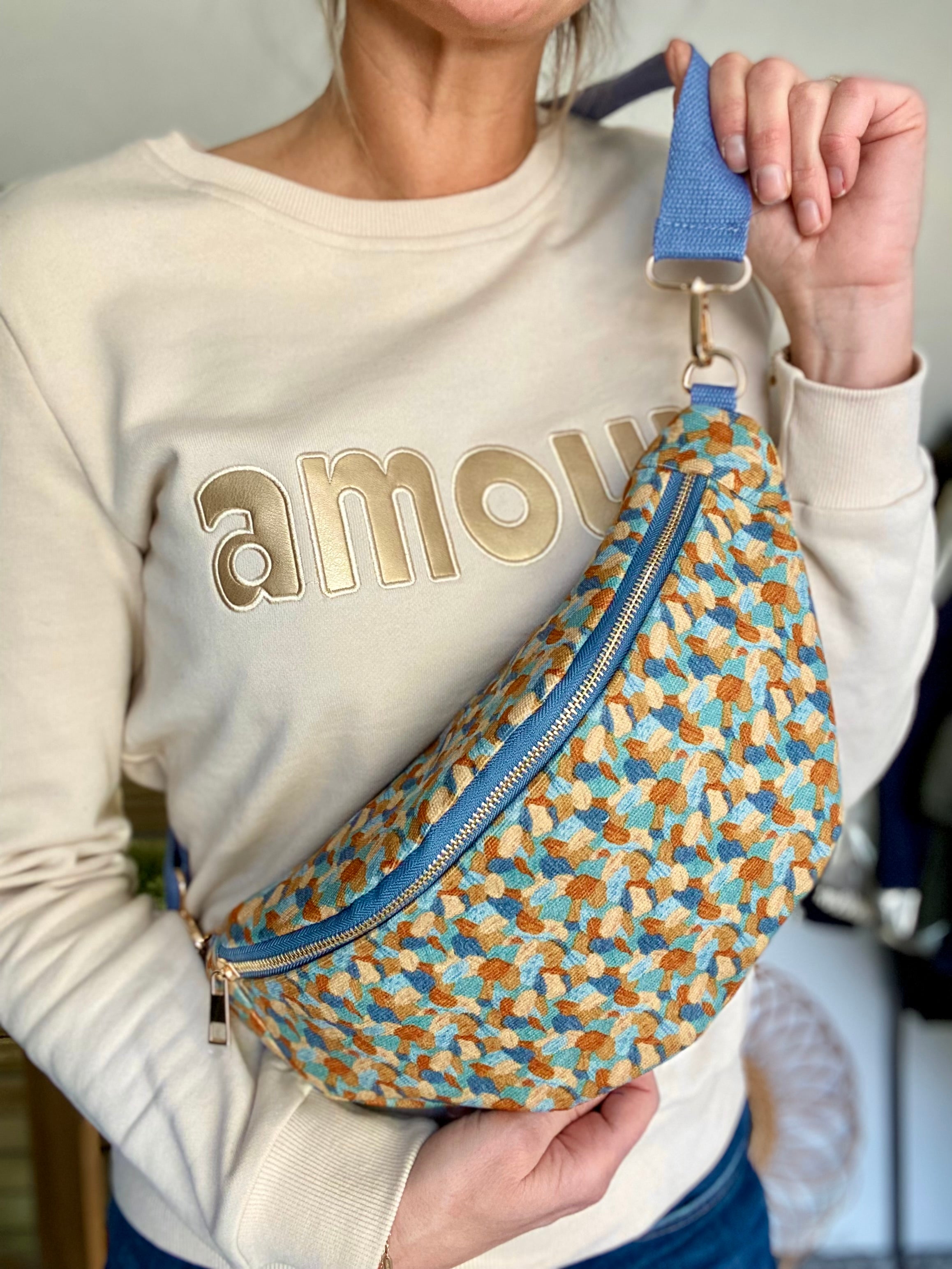 Sac banane XL velours Ciao Boum - IVY - Camaïeu Ocre - FIN DE SÉRIE