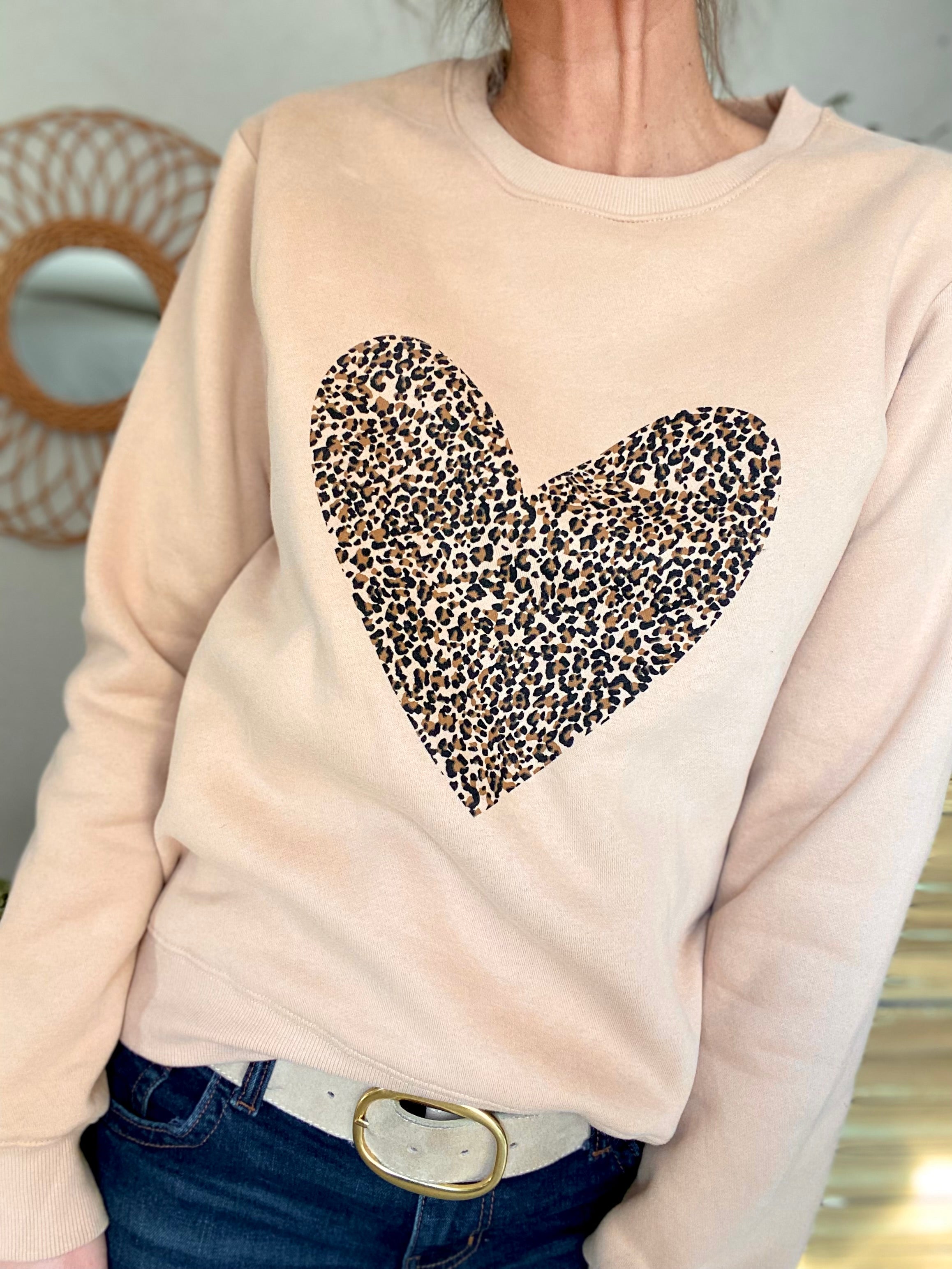 Sweat coeur Léo 🐆 ALBERTINE Camel