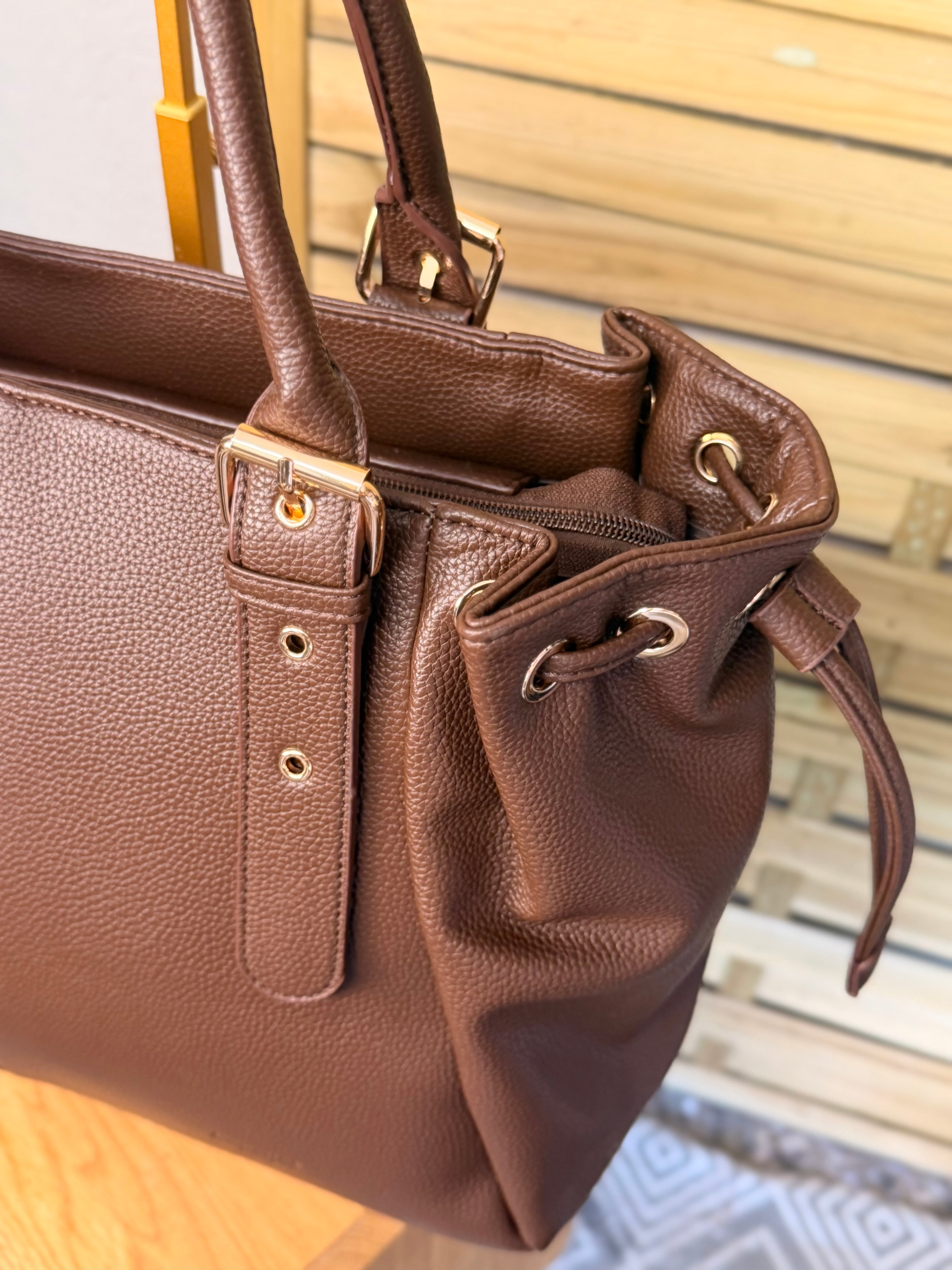 Sac cabas XL simili cuir CLÉA Café