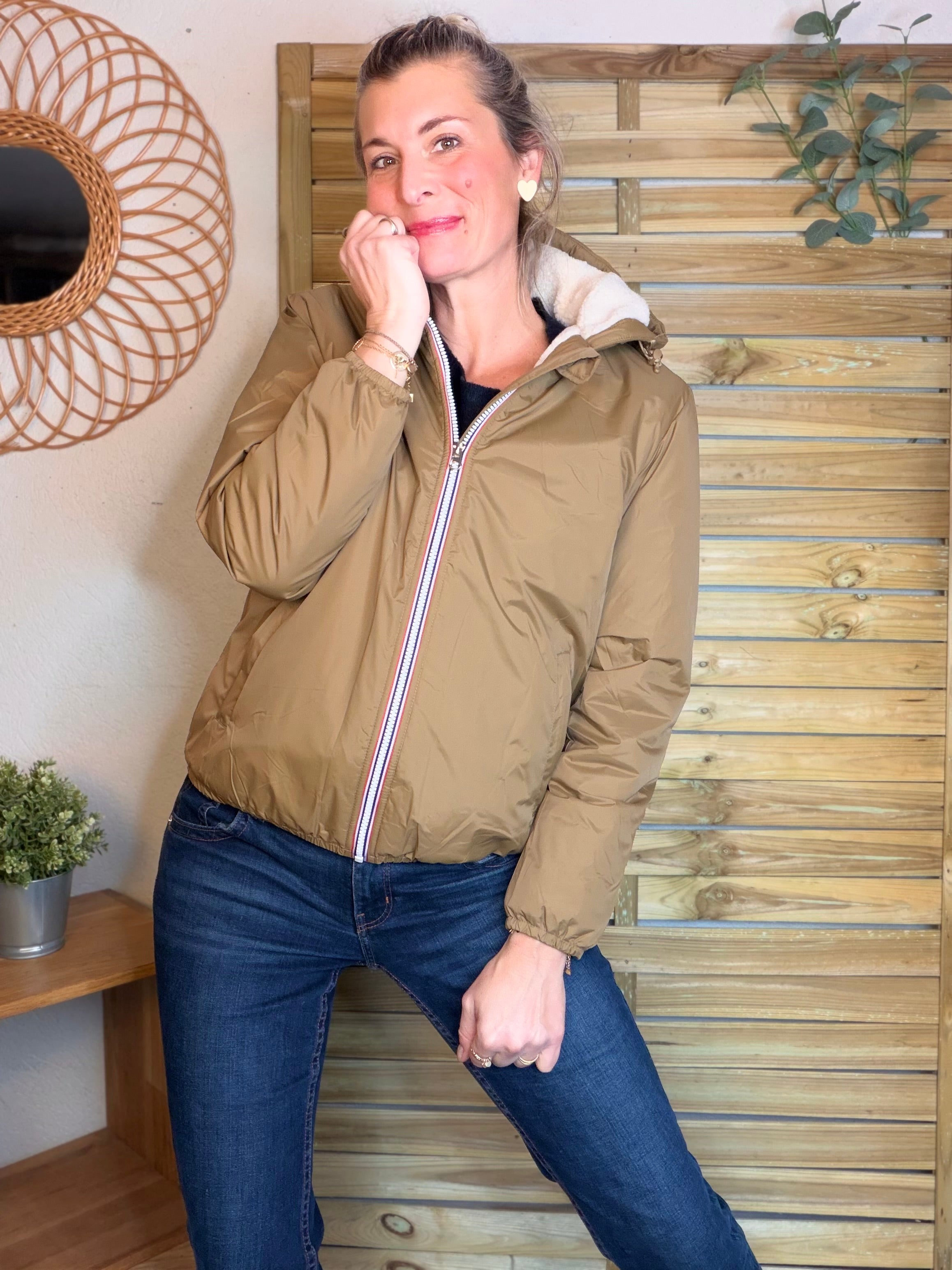 Parka Imperméable LOUISE COURT sherpa - Camel - LAURA JO