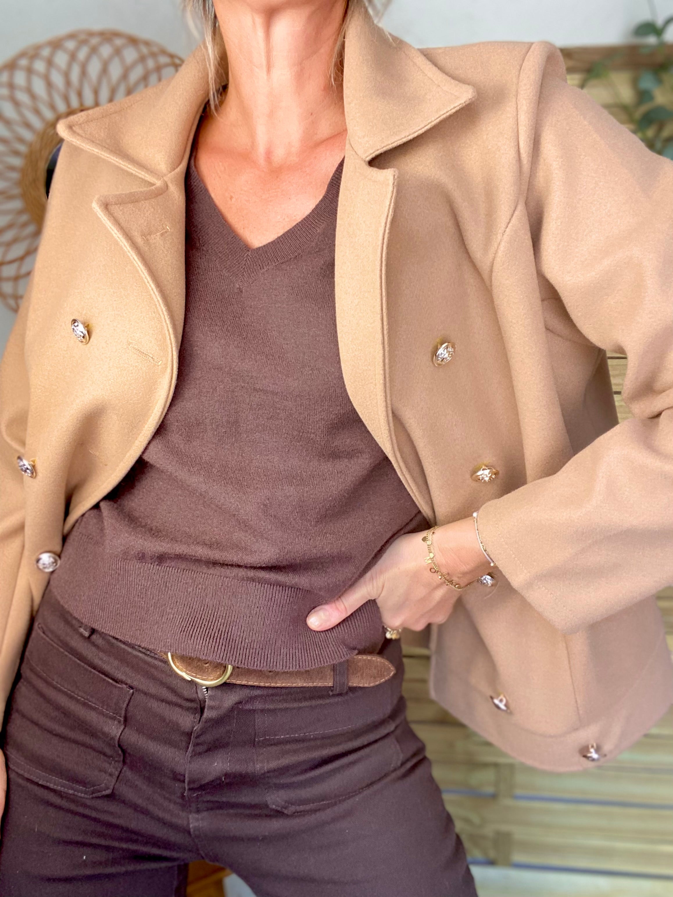Veste caban légère JACK - Camel clair