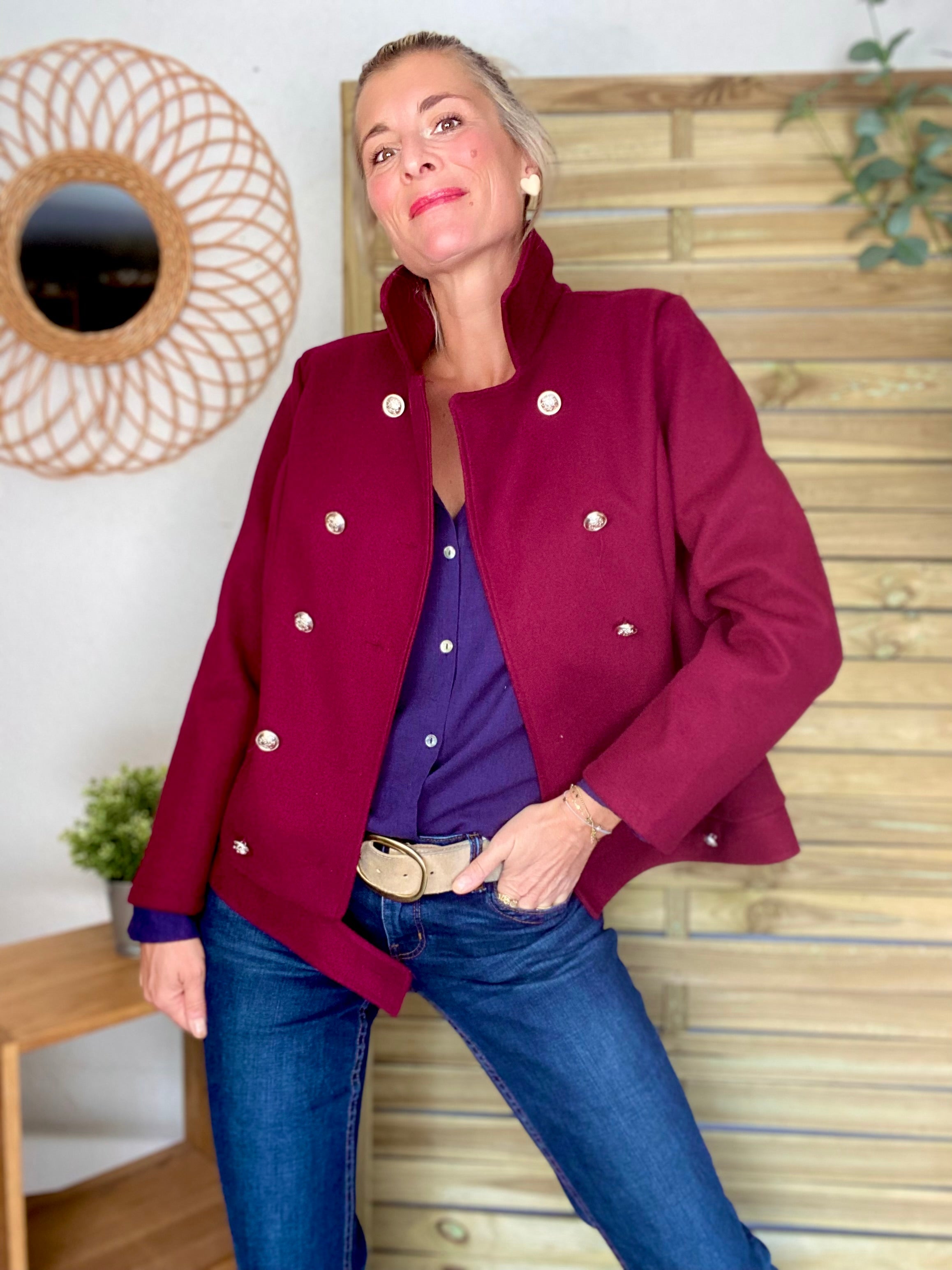 Veste caban légère JACK - Bordeaux rosé