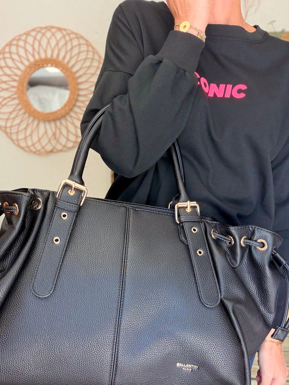 Sac cabas XL simili cuir CLÉA Noir