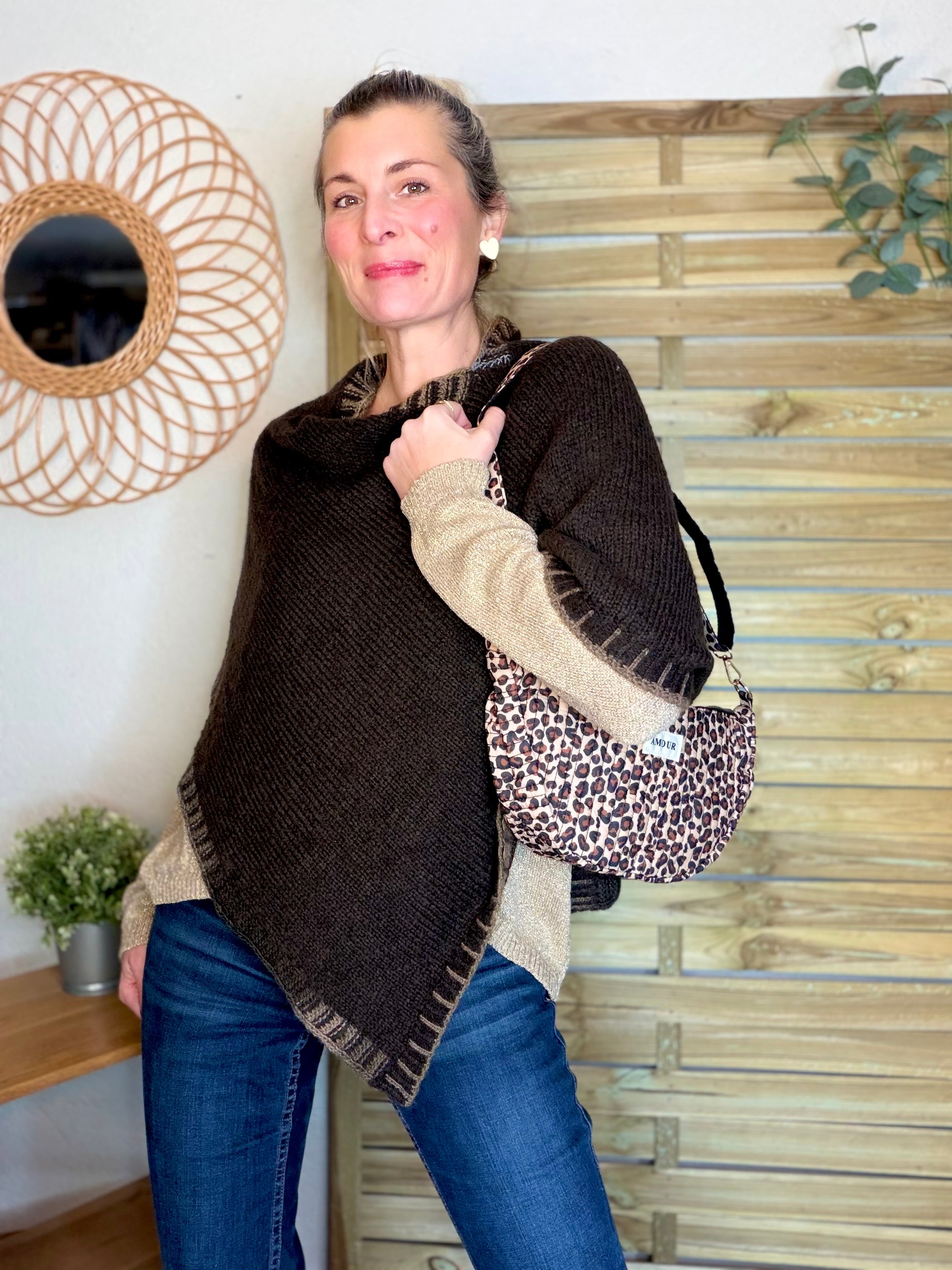 Sac demi-lune matelassé Amour JILL - Léo 🐆