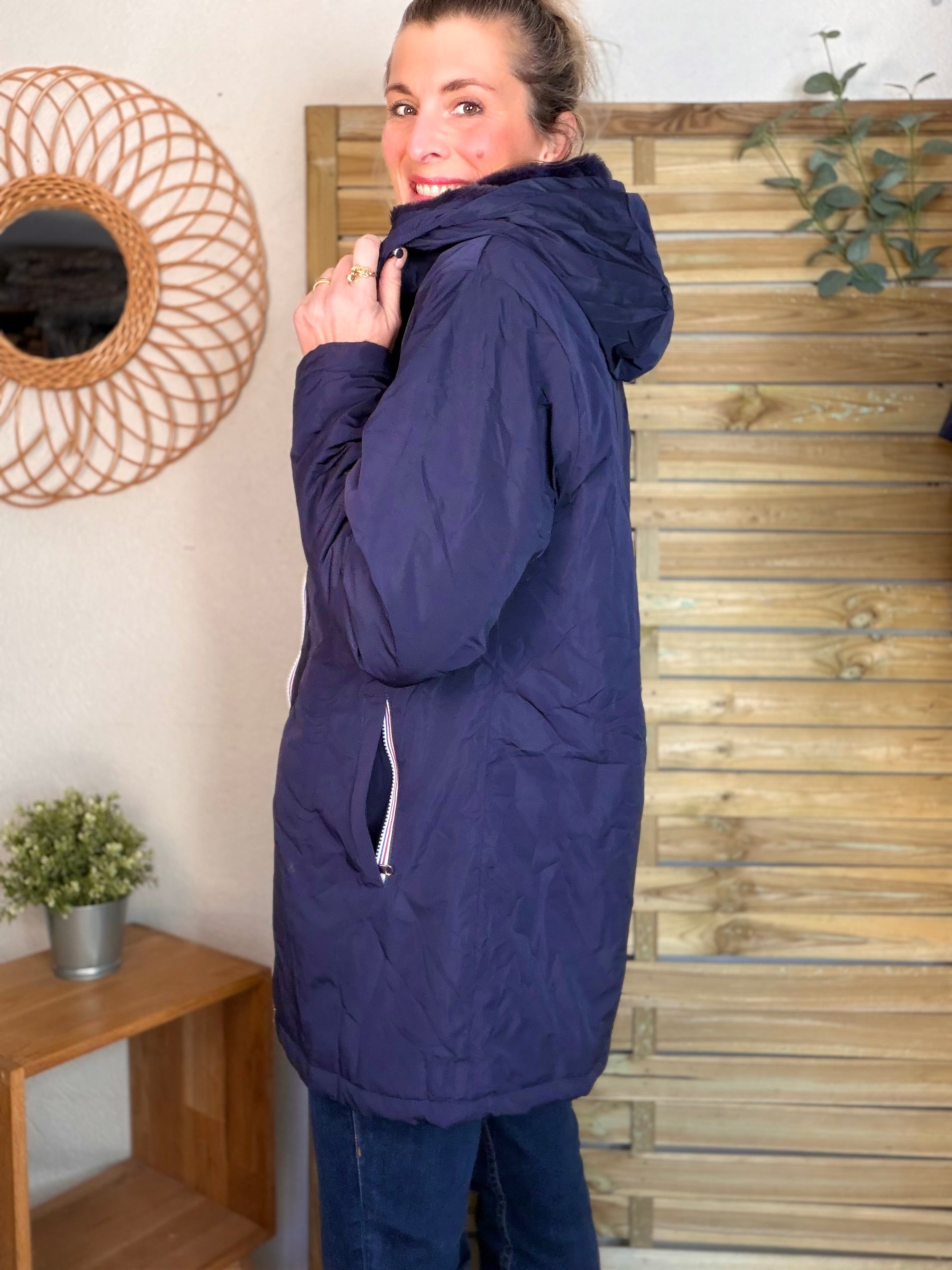 ⚡️ ARRIVAGE - Parka Imperméable fourré ALICE - Bleu marine