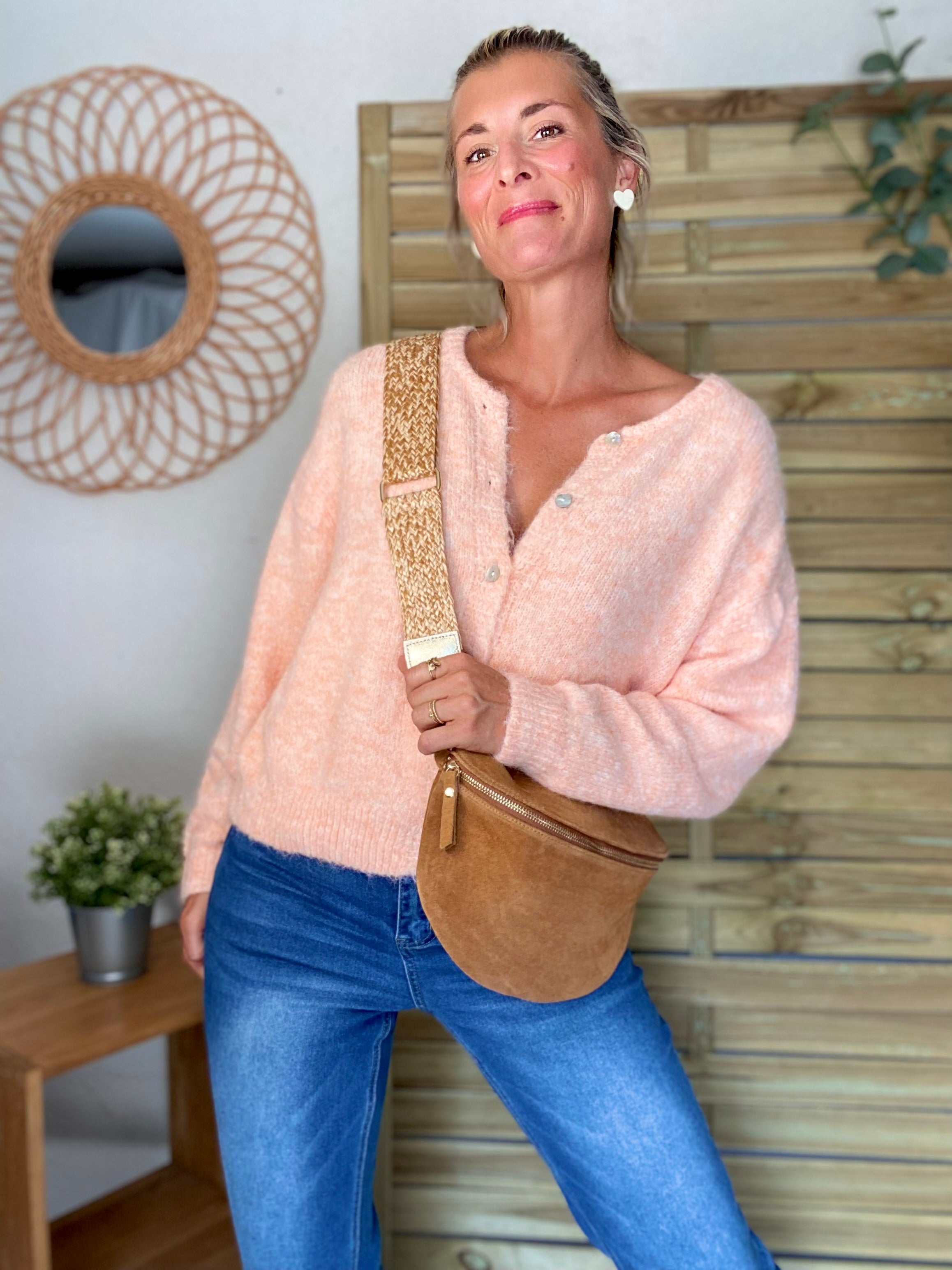 Gilet en maille MERYL - Abricot