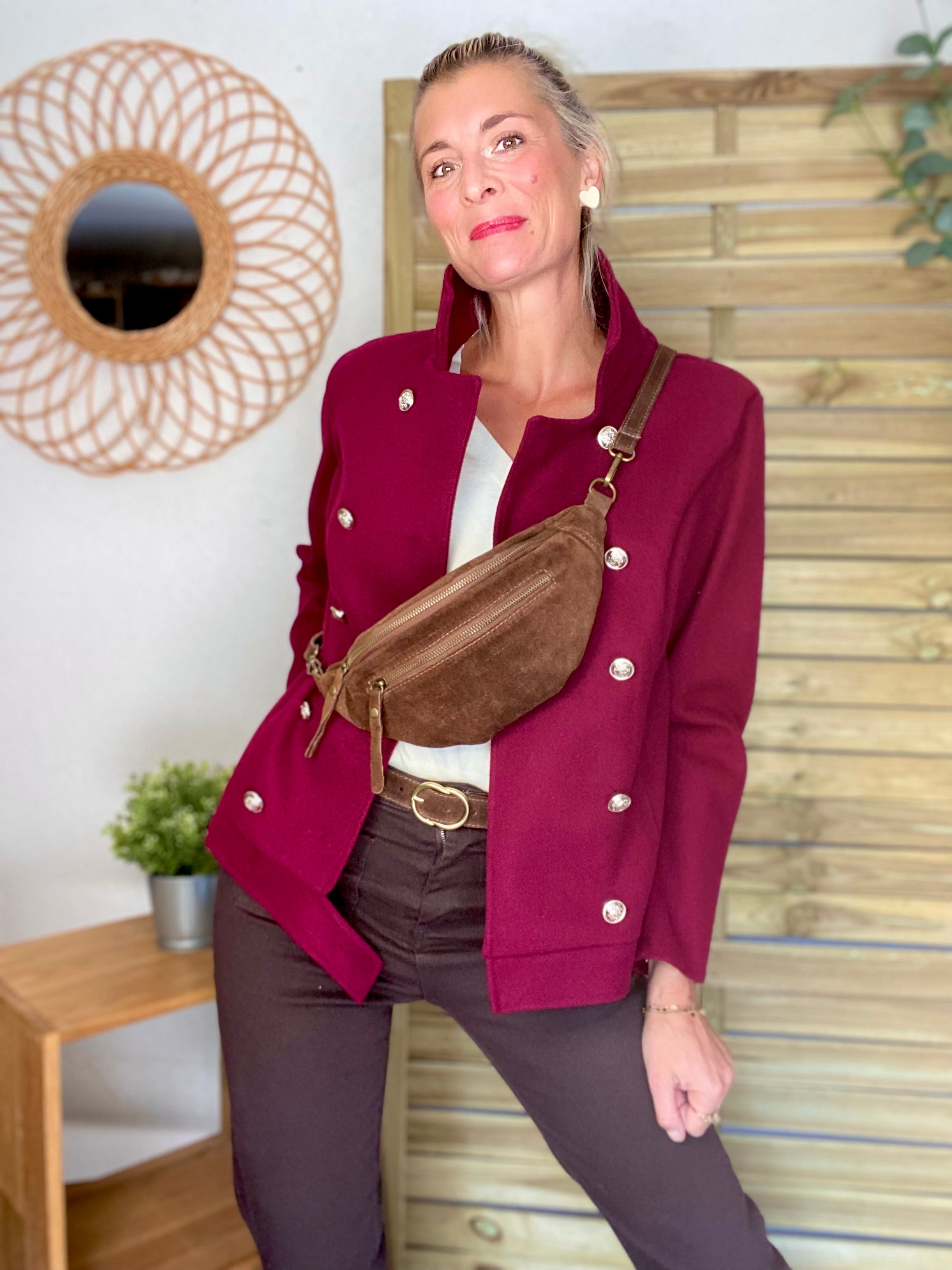 Veste caban légère JACK - Bordeaux rosé