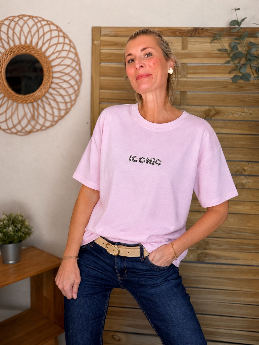 Tee shirt ICONIC Léo LÉONA Rose