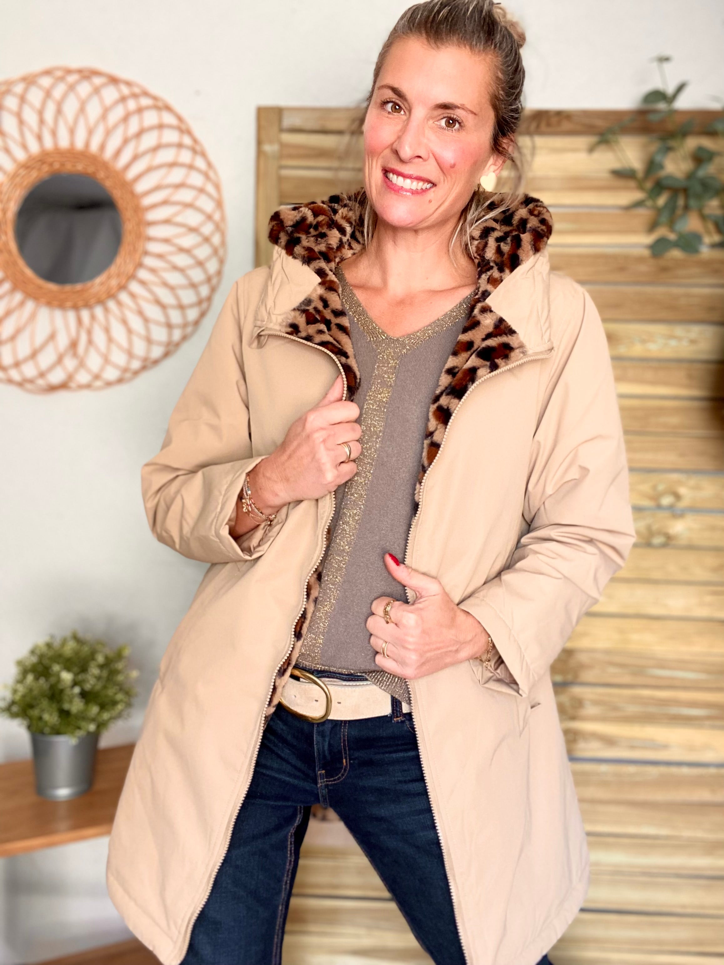 Parka déperlante fourrée Léo ALBANE - Beige