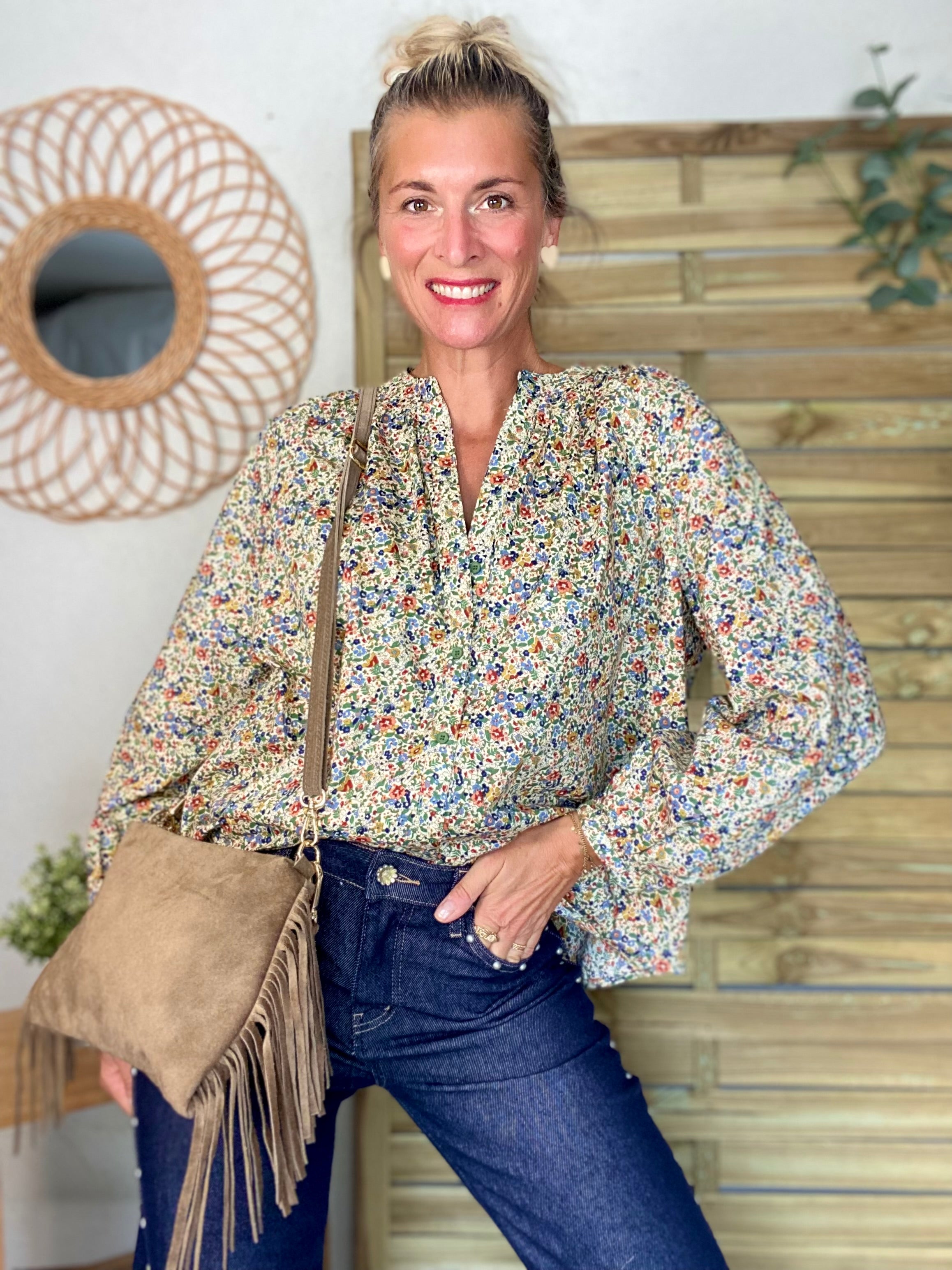 Chemise ample Liberty vert SYBILLE