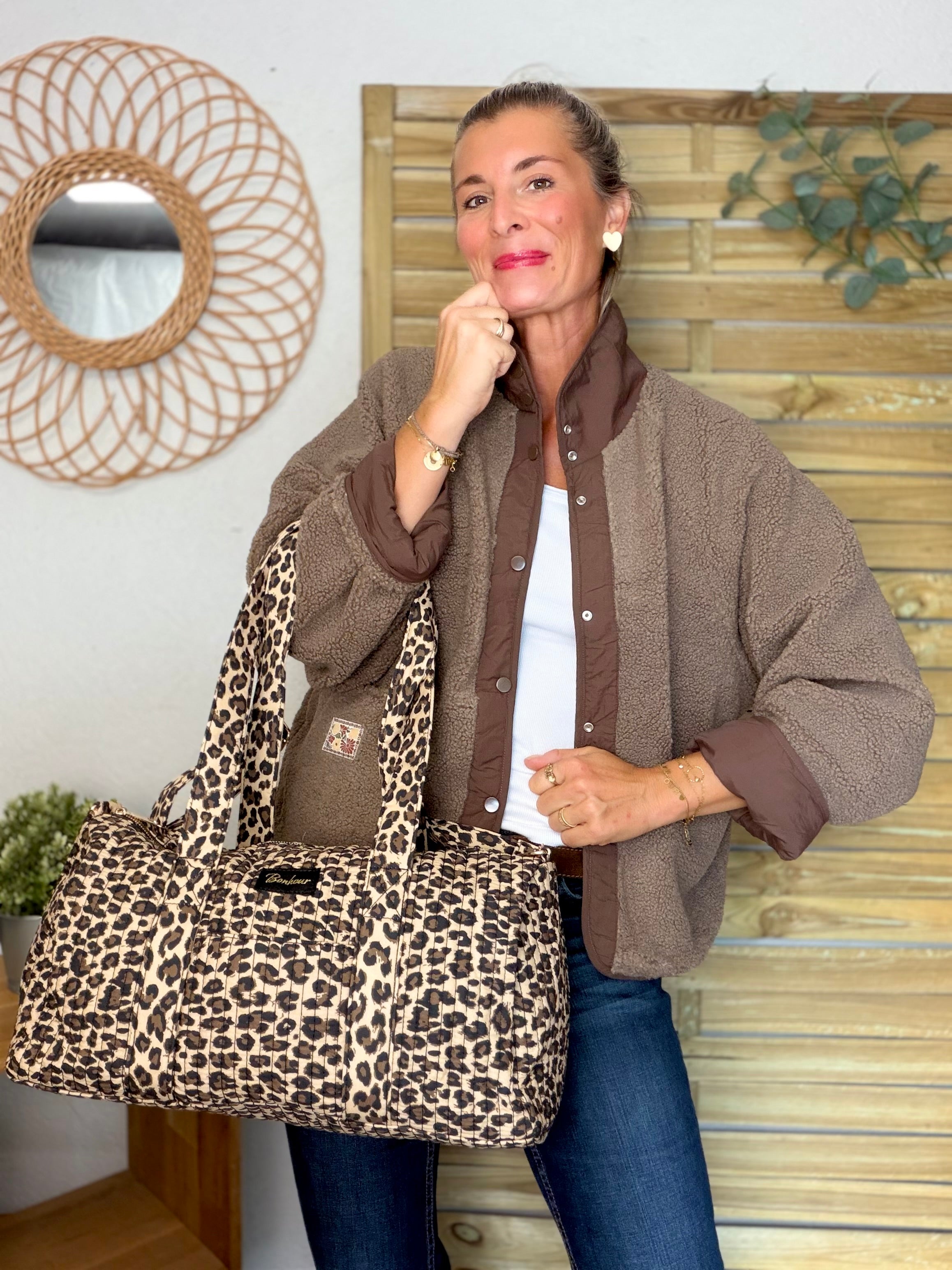 Veste matelassée réversible Sherpa AMÉLIE Chocolat