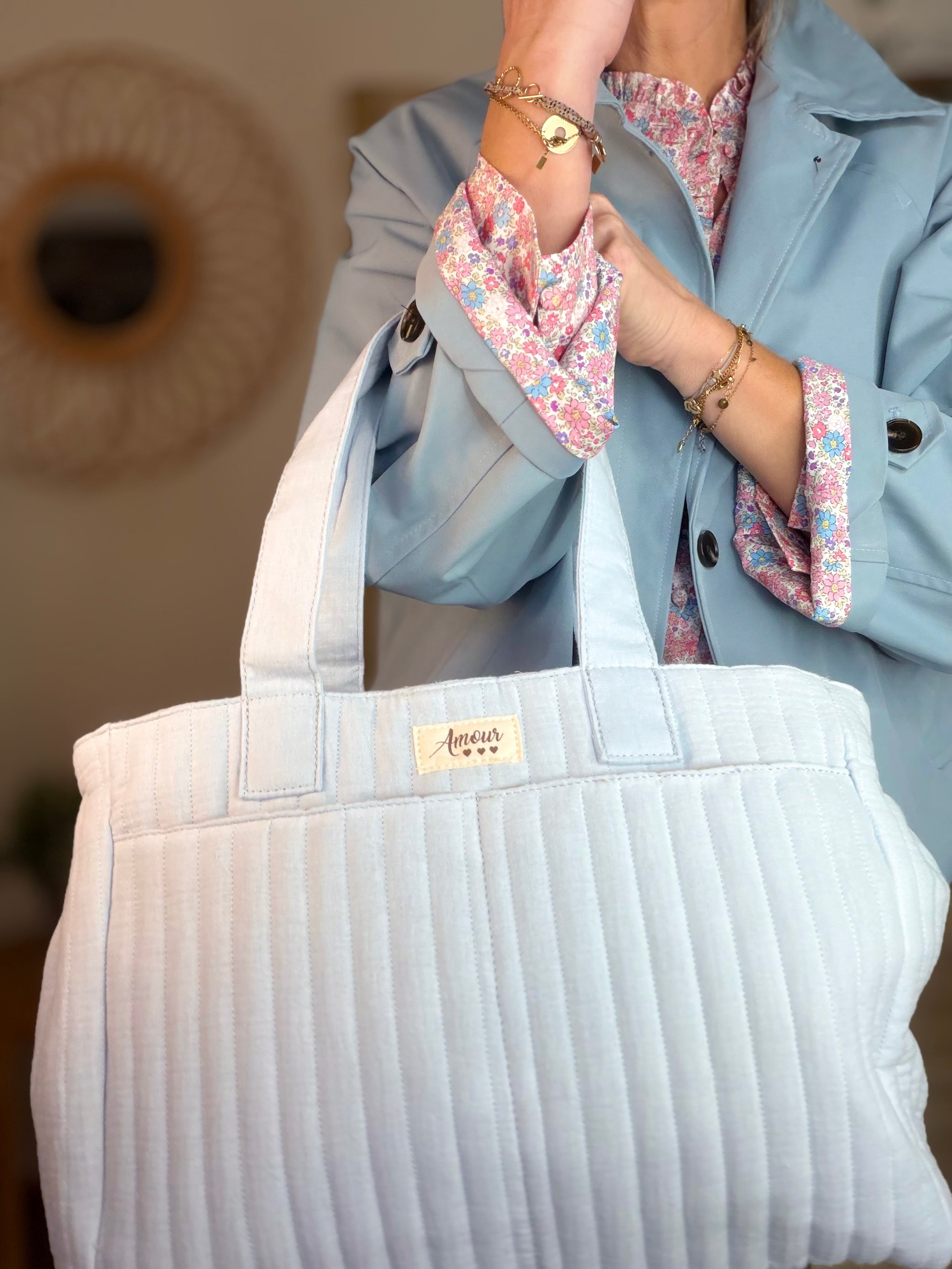 Sac week-end / à langer ANTONIN Bleu ciel