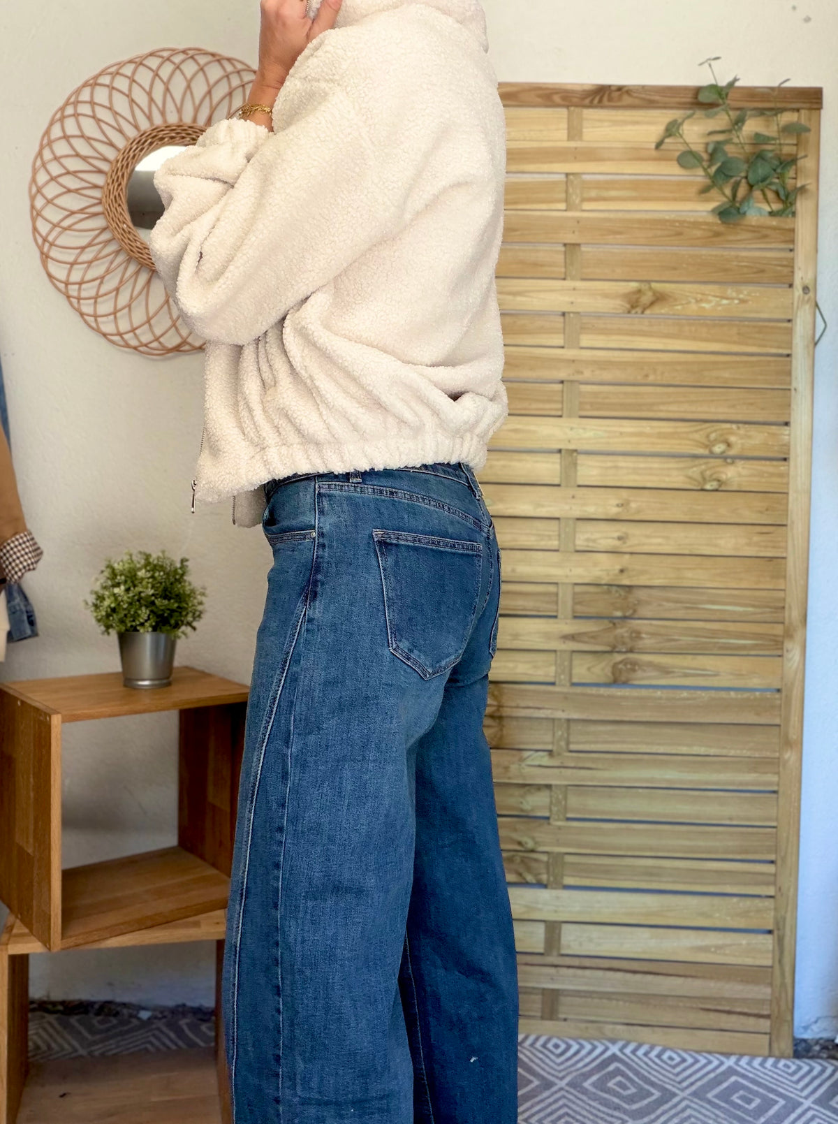 Pantalon Jean coupe barrel LÉON Bleu