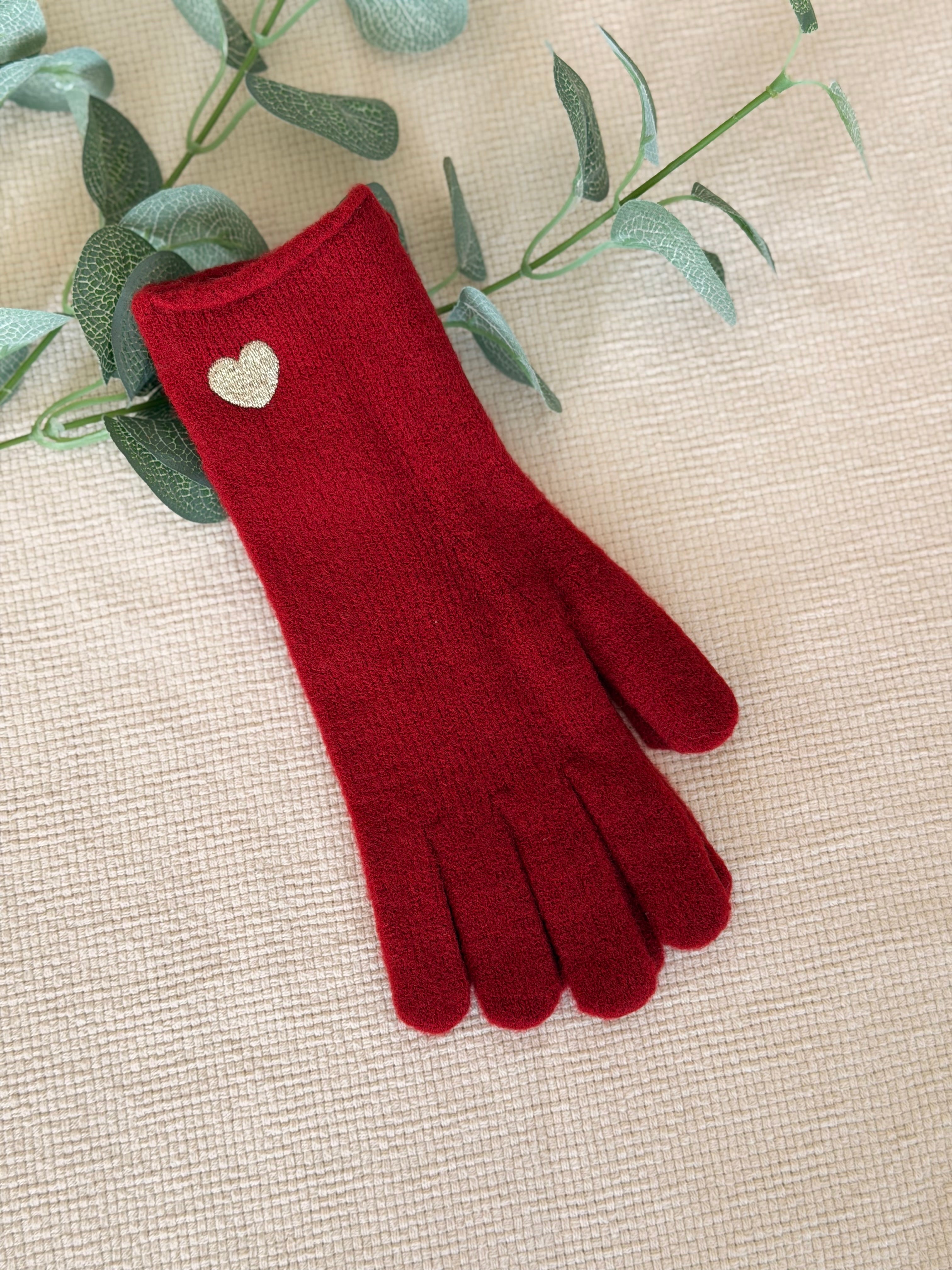 Gants CHLOÉ avec coeur doré brodé 💛 et ouverture index et pouce 👌🏼