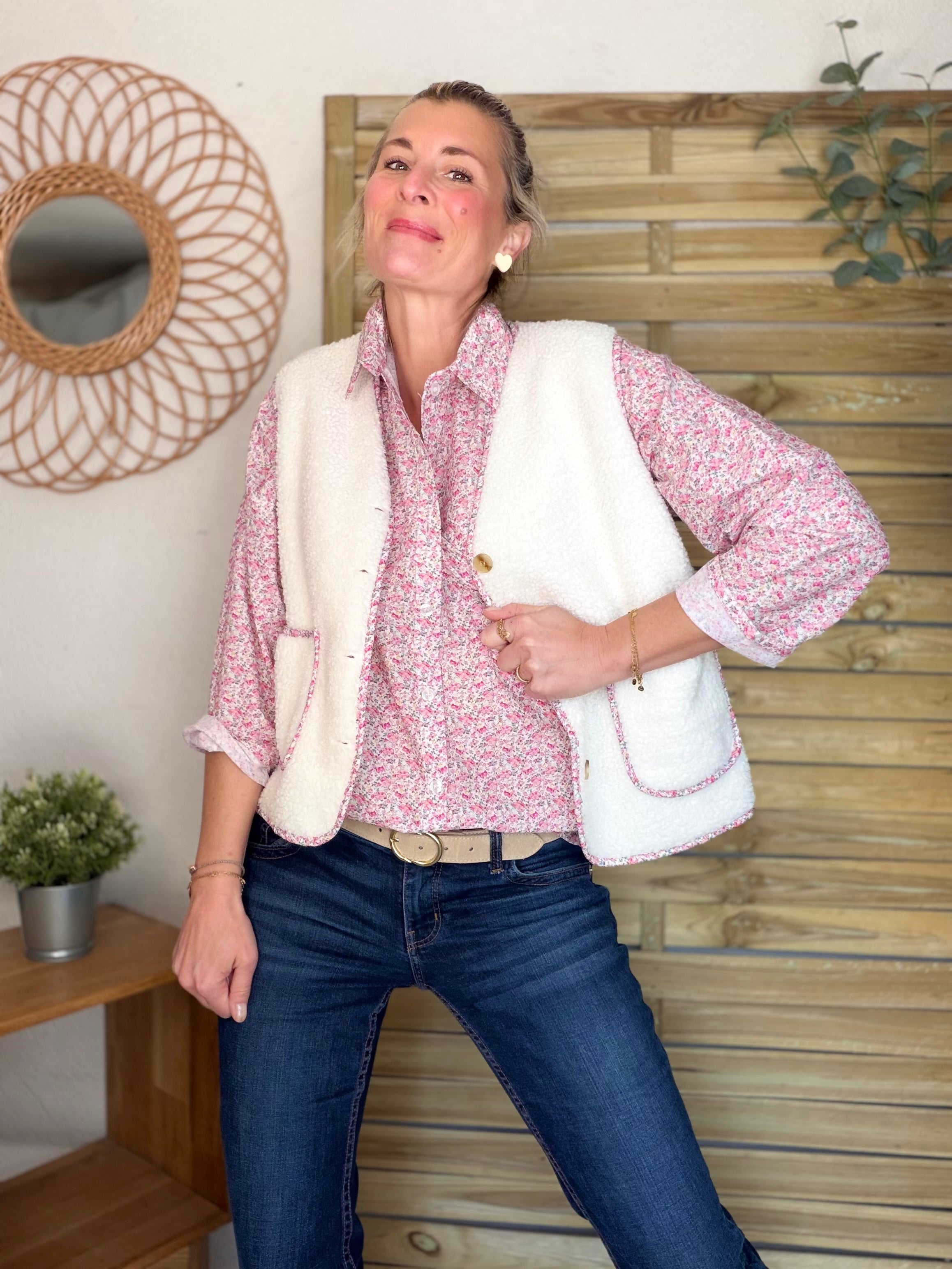 Chemise imprimée Liberty AZÉLIE Rose