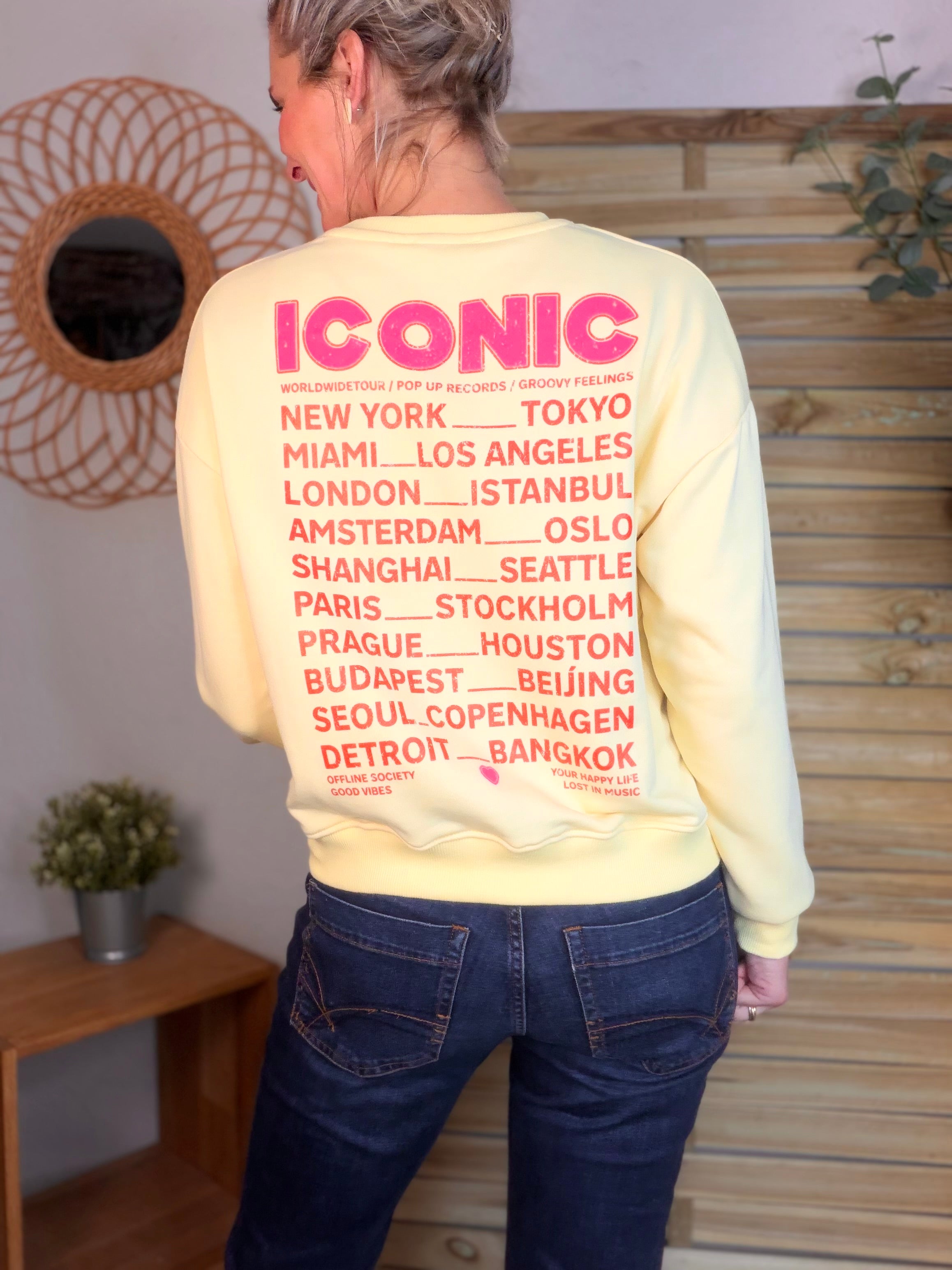 Sweat ICONIC COLINE - Jaune clair