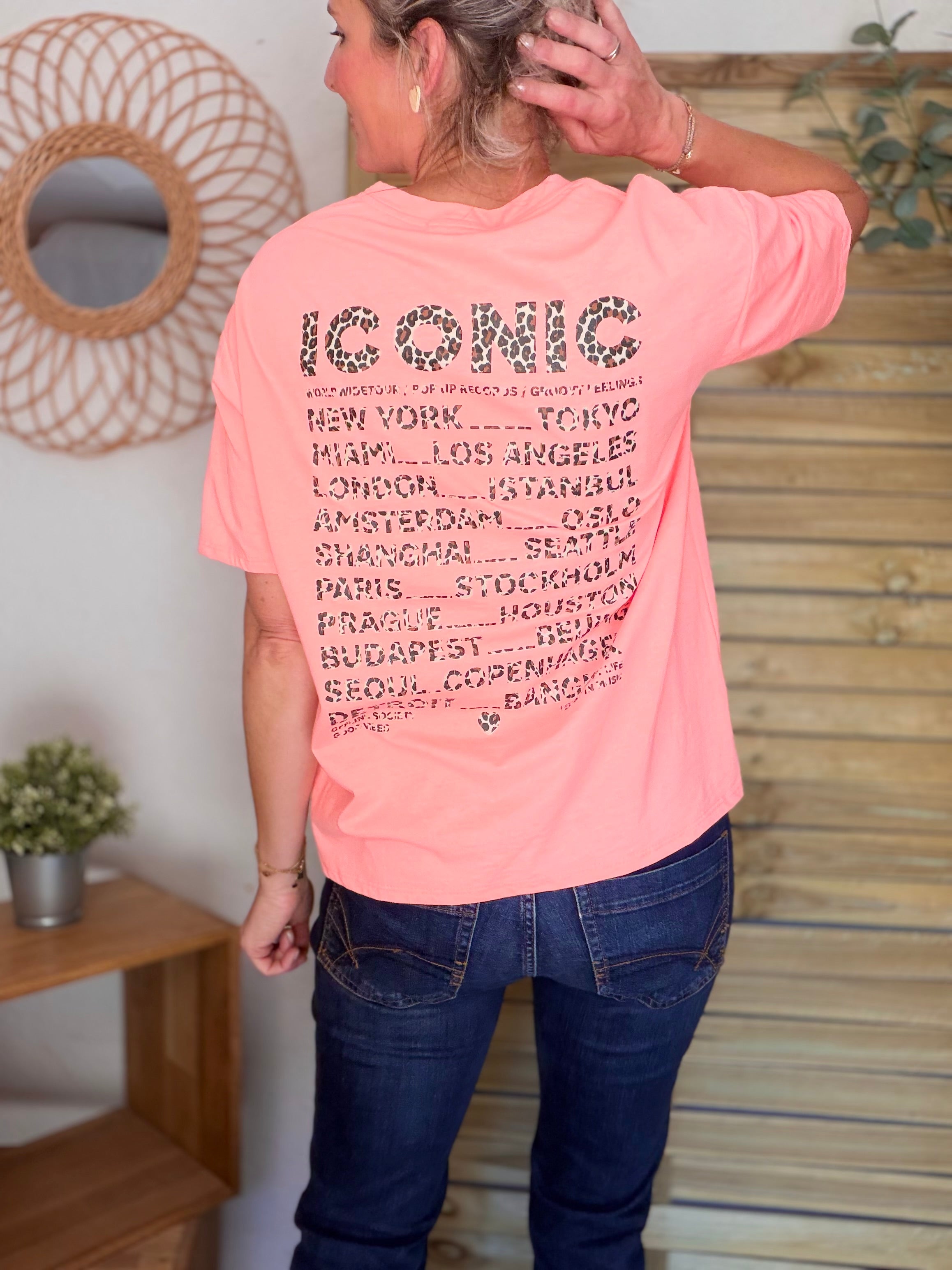 Tee shirt ICONIC Léo LÉONA Orange fluo