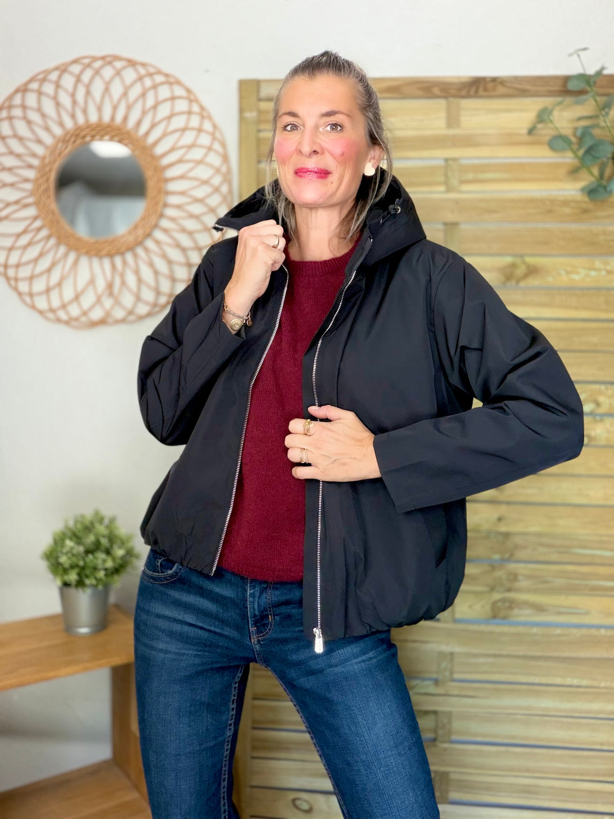 LAURA JO - Imperméable ÉLÉA court - Noir