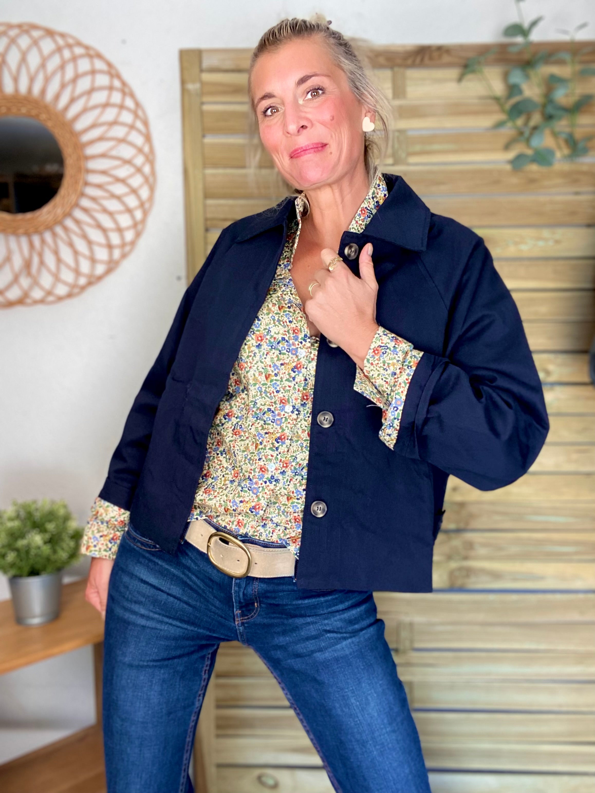Chemise en coton imprimé Liberty vert 🌱 🌺 ÉLISE