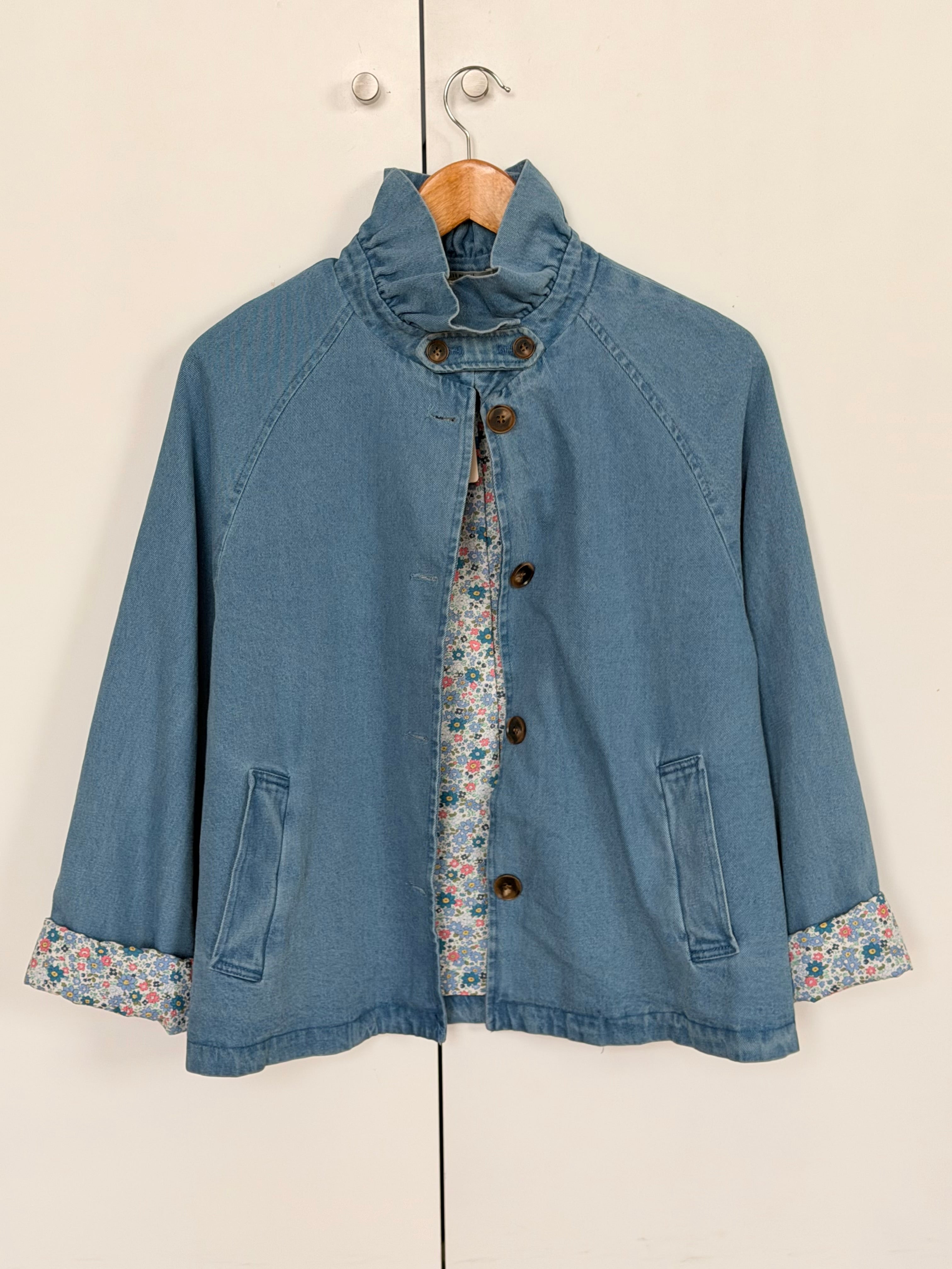 Veste Denim col victorien avec Liberty - VICKY Jean