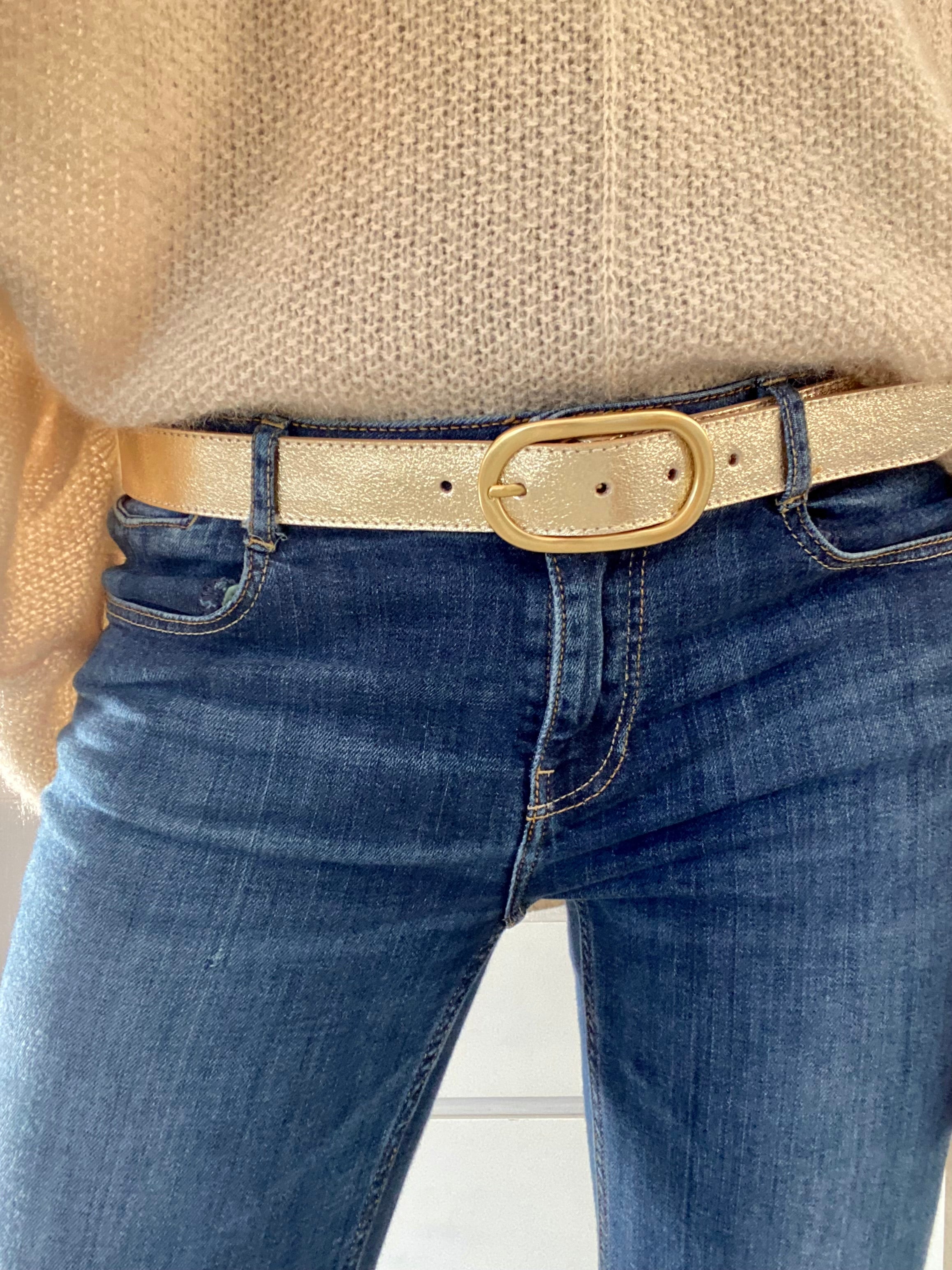 Ceinture boucle laiton - ABBY - Doré