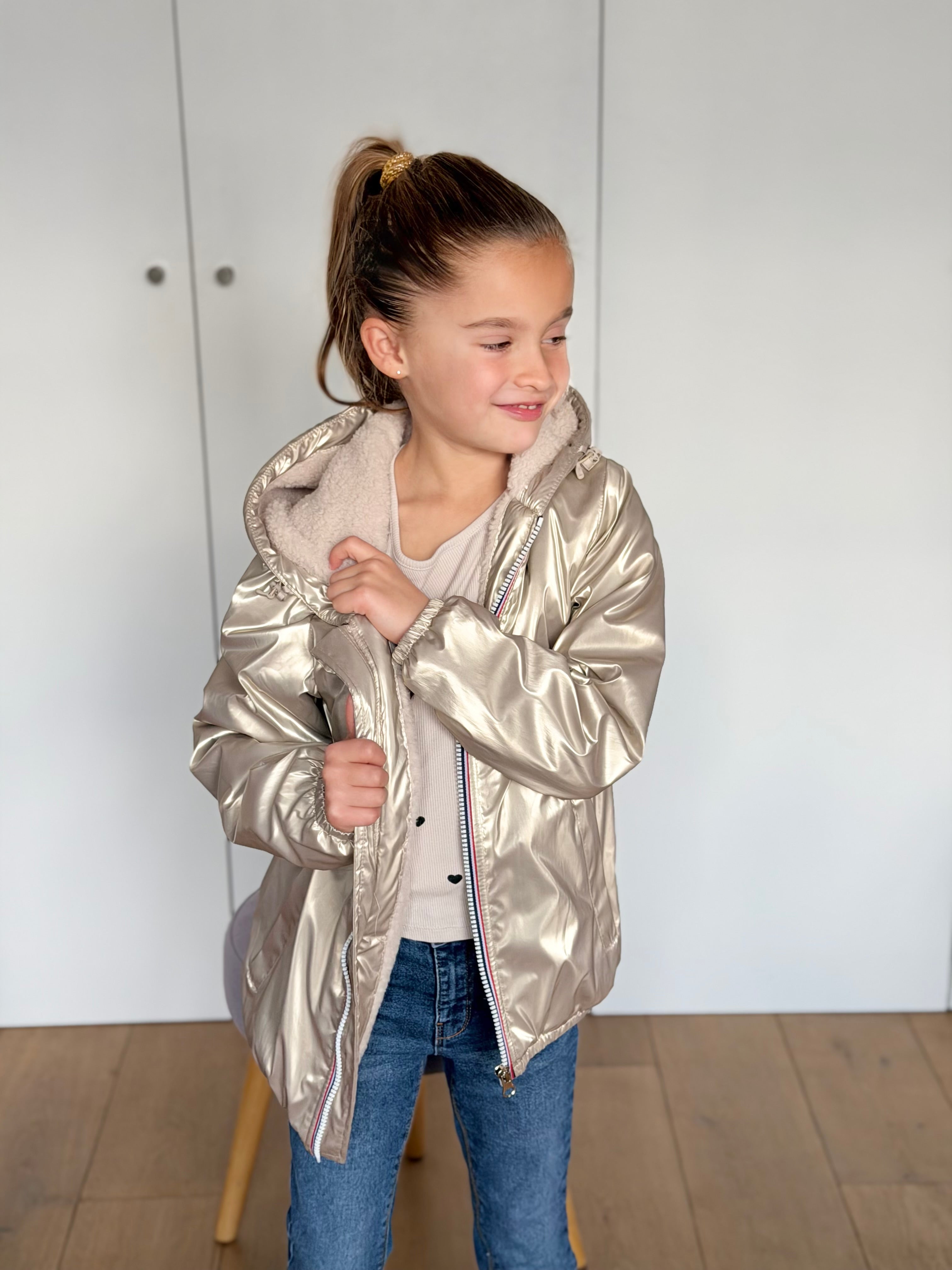 Parka Imperméable mixte LOUIS.E KIDS Sherpa - Doré - LAURA JO