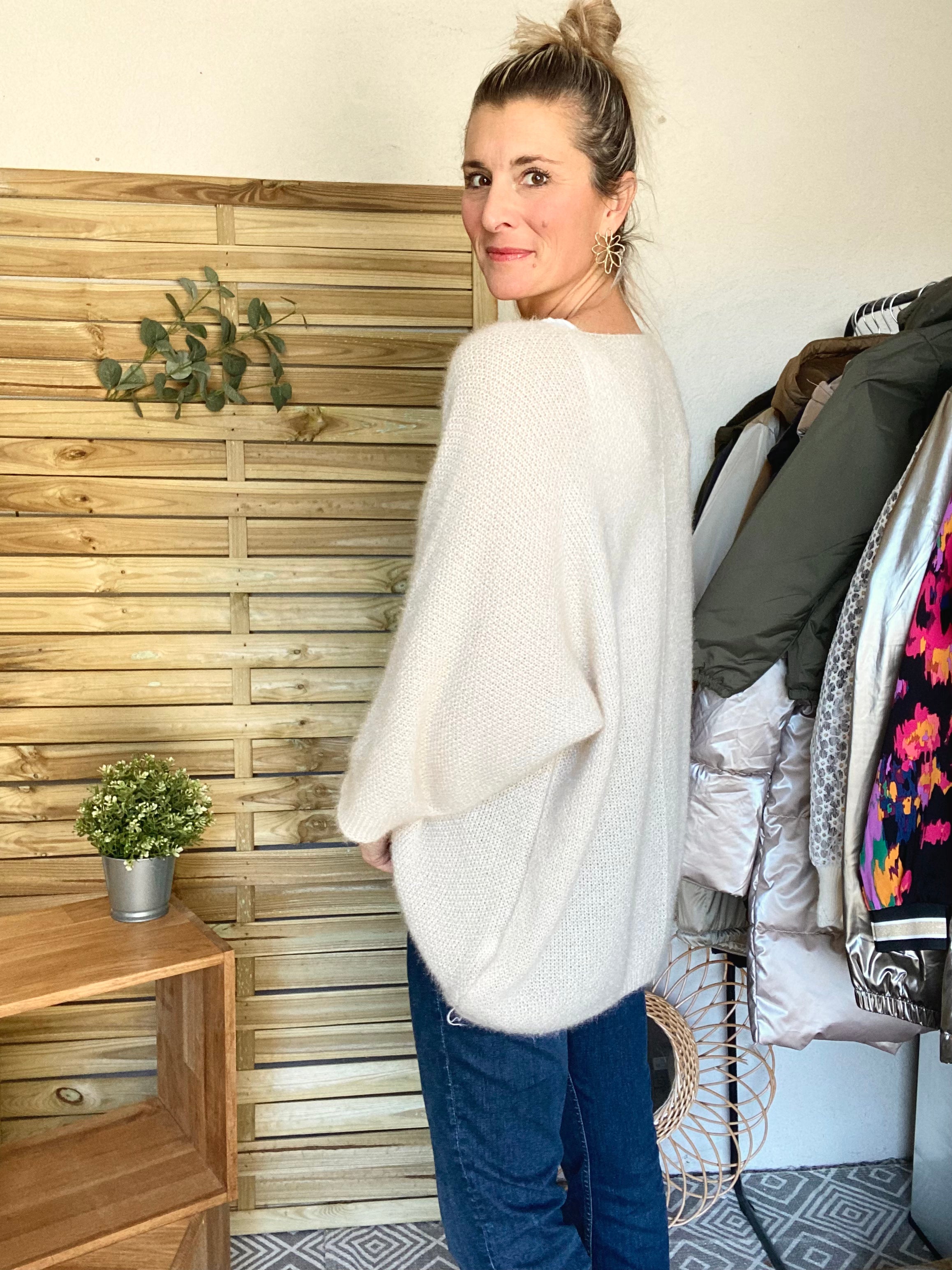 Pull oversize en maille ZOÉ - Écru