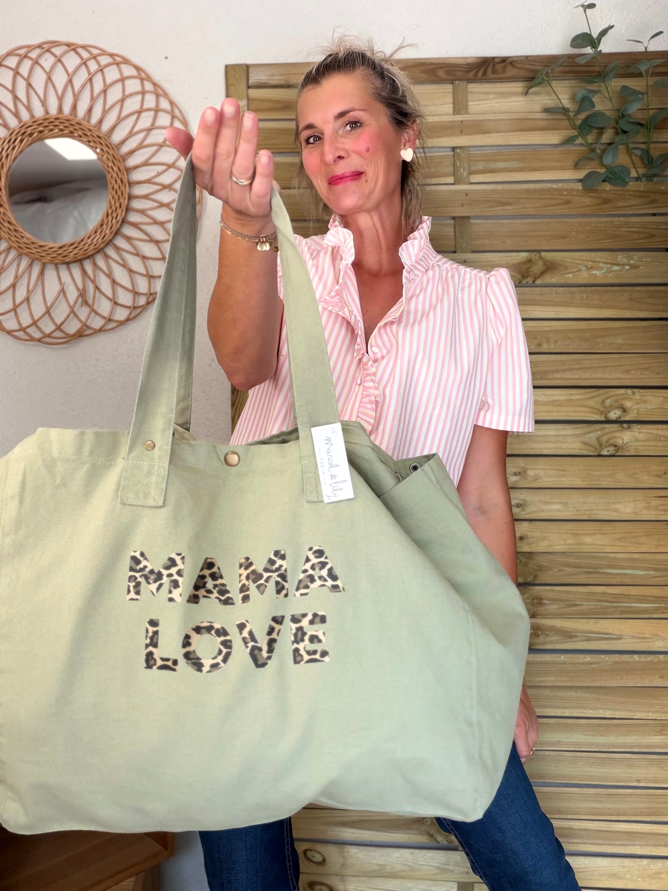 Sac week end MAMA LOVE Sauge - Marcel et Lily