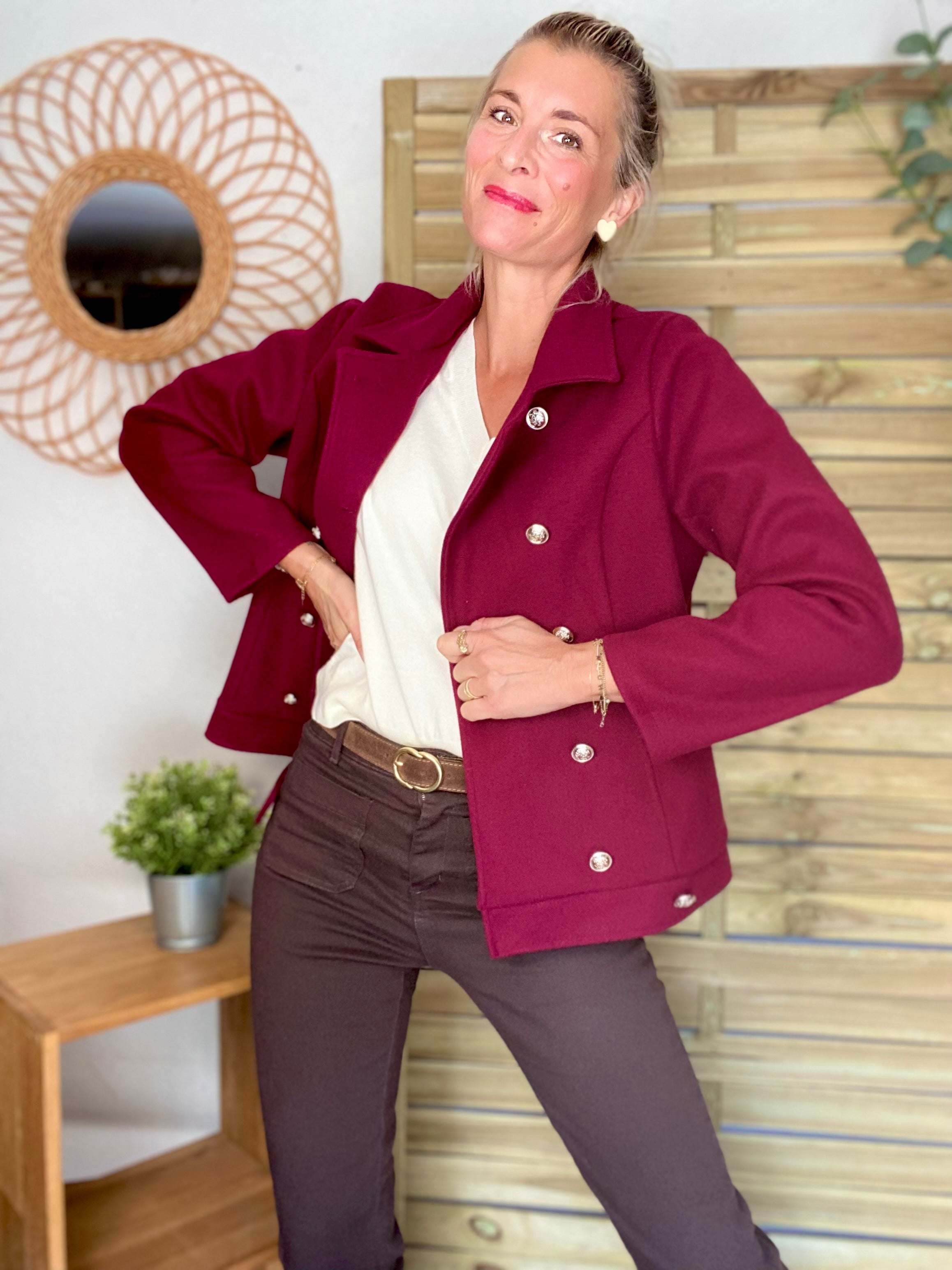 Veste caban légère JACK - Bordeaux rosé