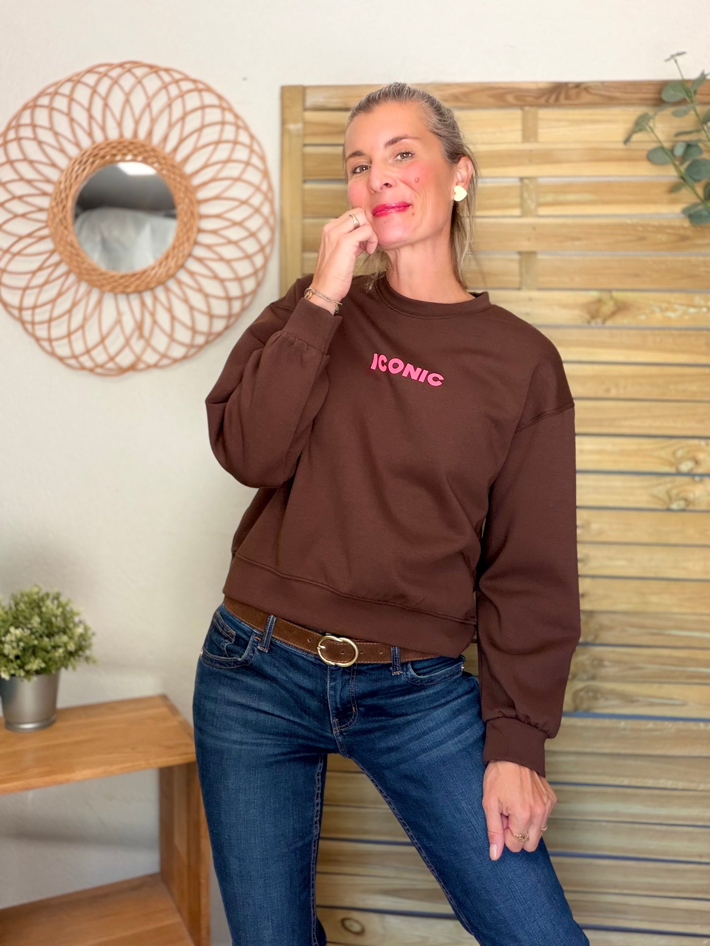 Sweat ICONIC ultra doux OMBLINE - Chocolat