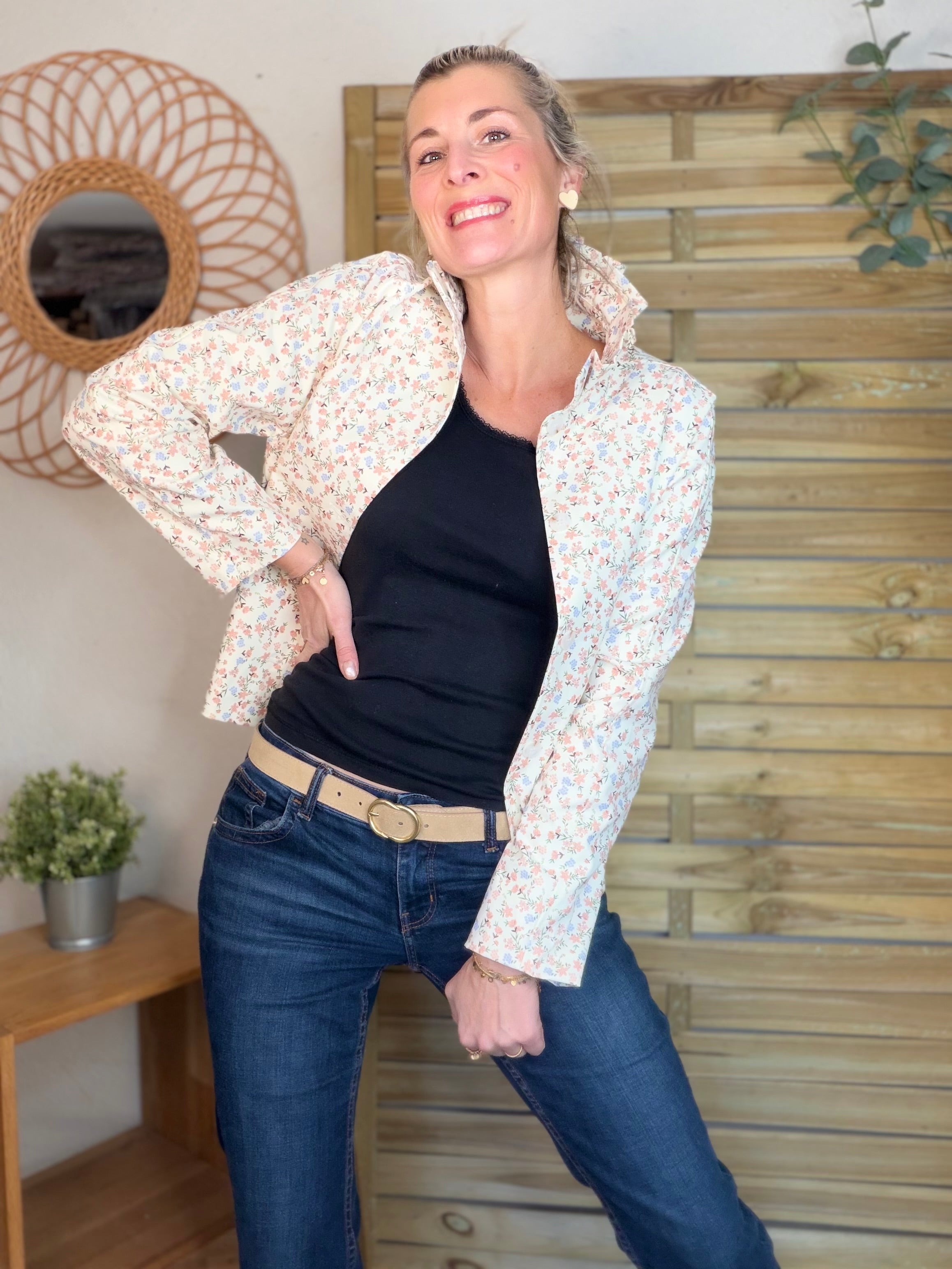 Veste col victorien NICKY Fleurie