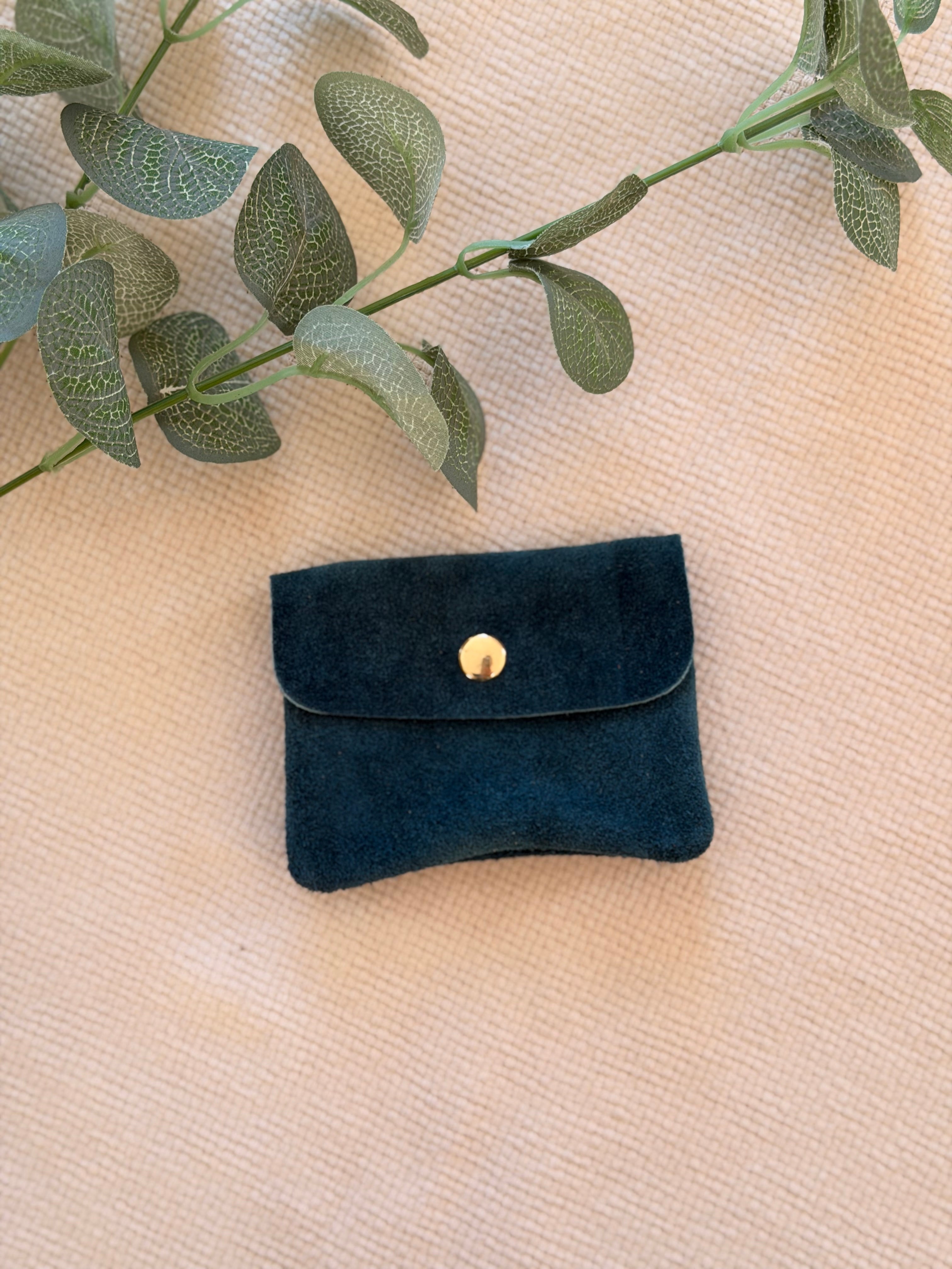 Porte monnaie / porte carte en cuir daim ACHILLE