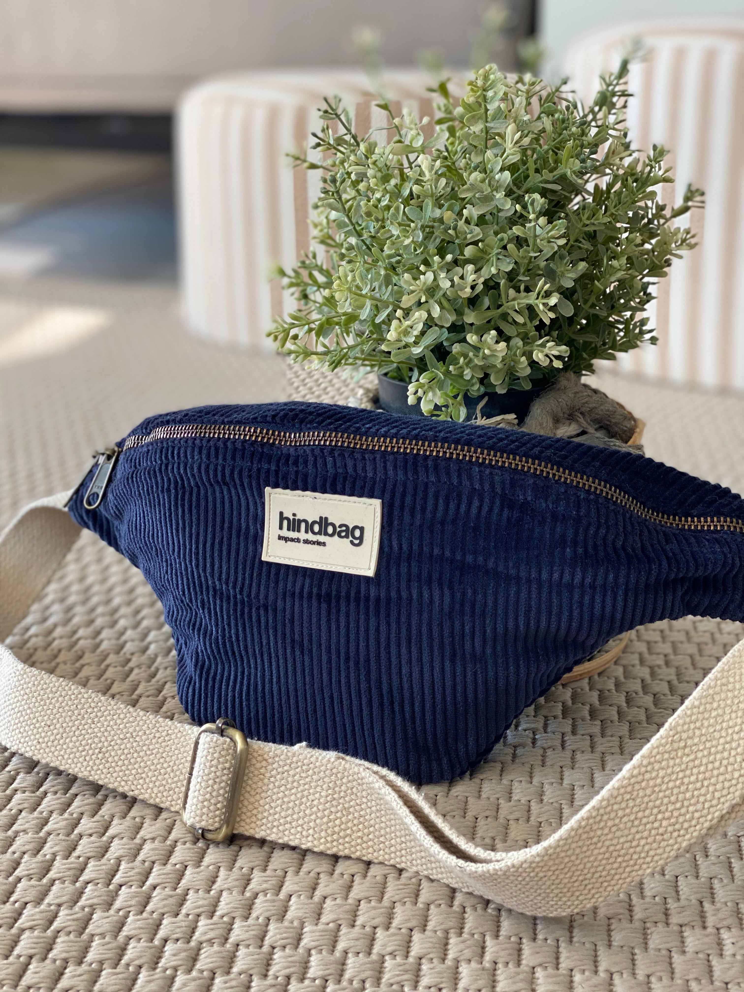 Sac banane HINDBAG Olivia Velours marine