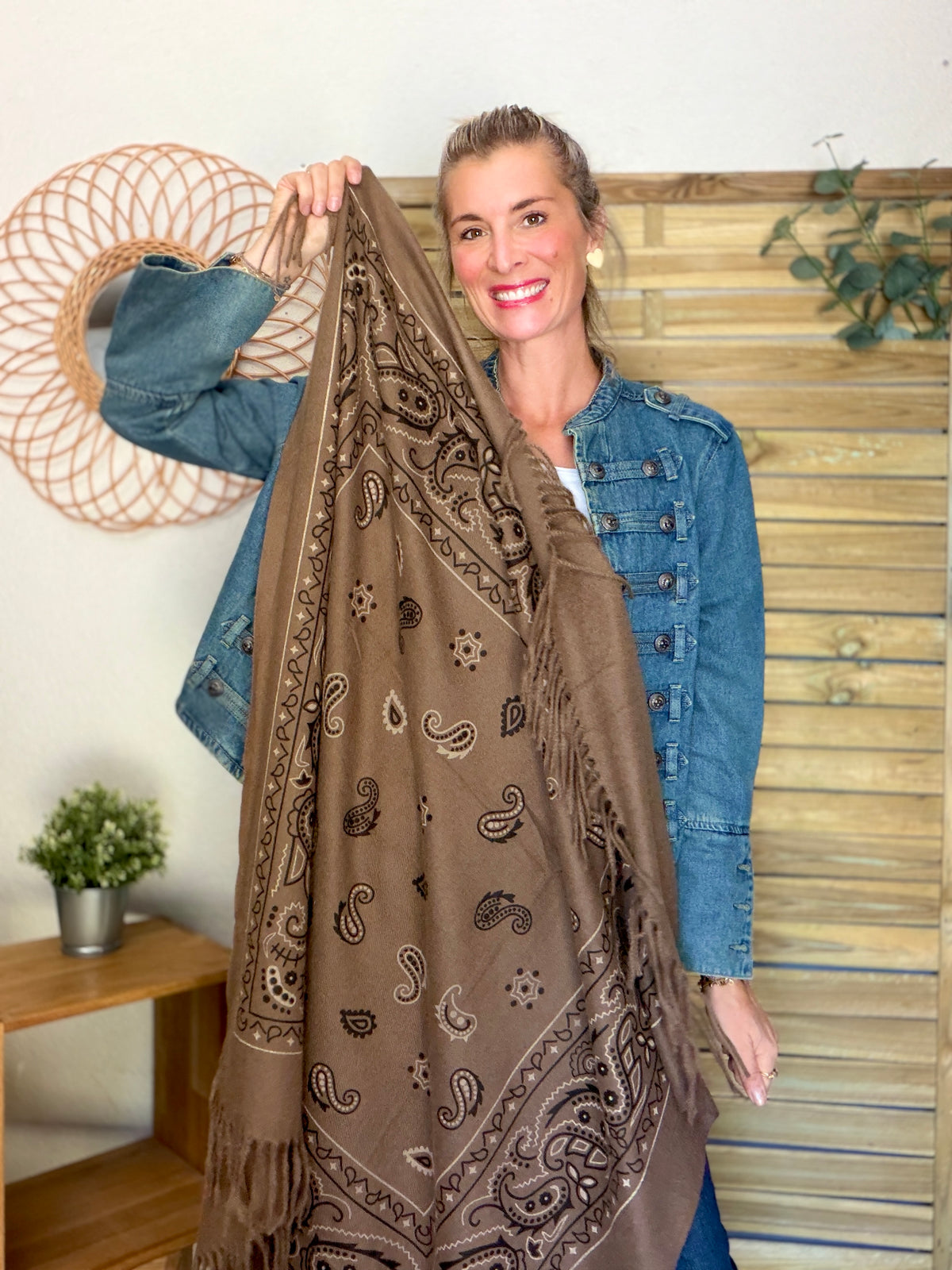 Écharpe Bandana Taupe