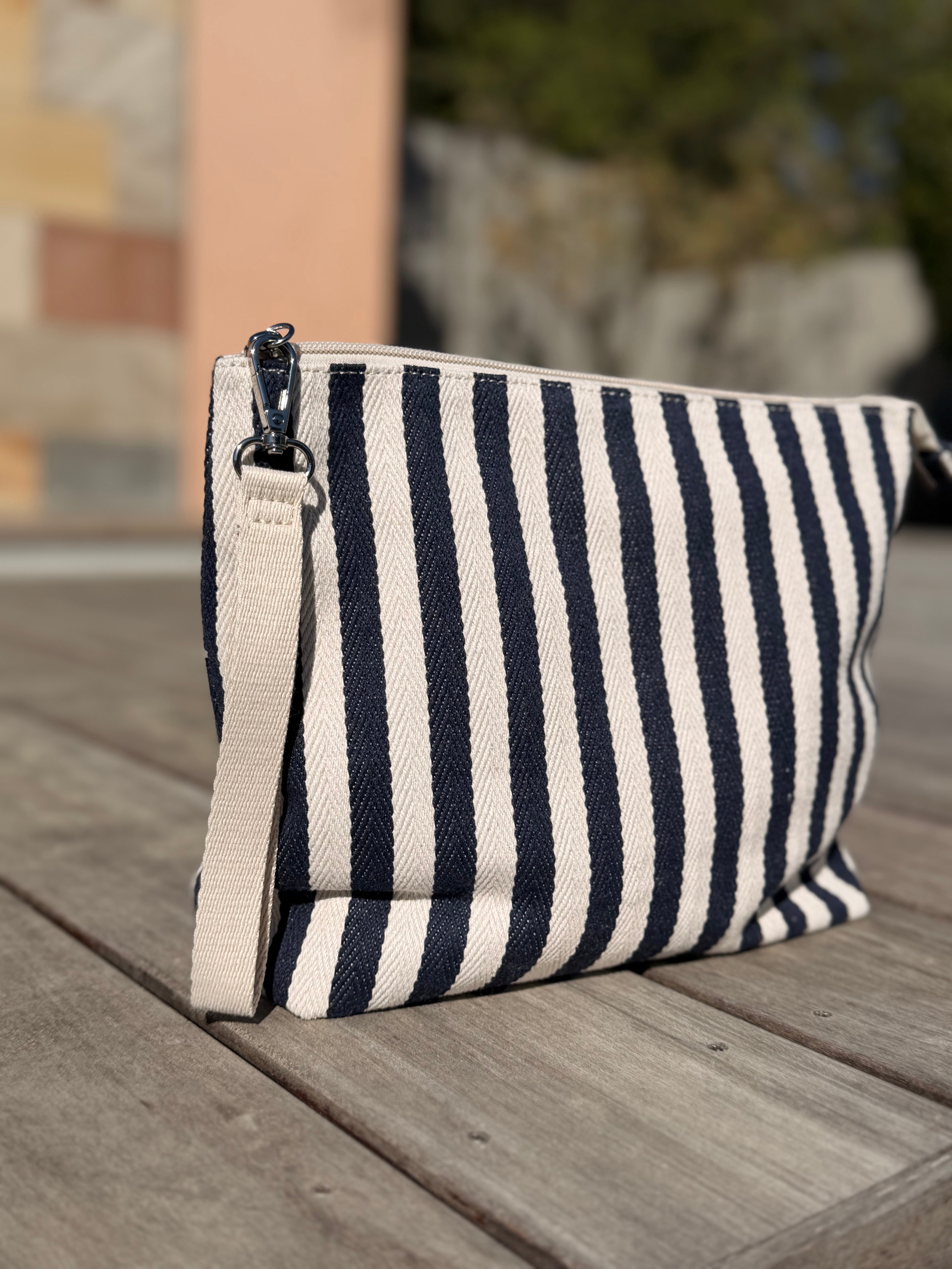 Pochette / Trousse de toilette rayée PAULINA