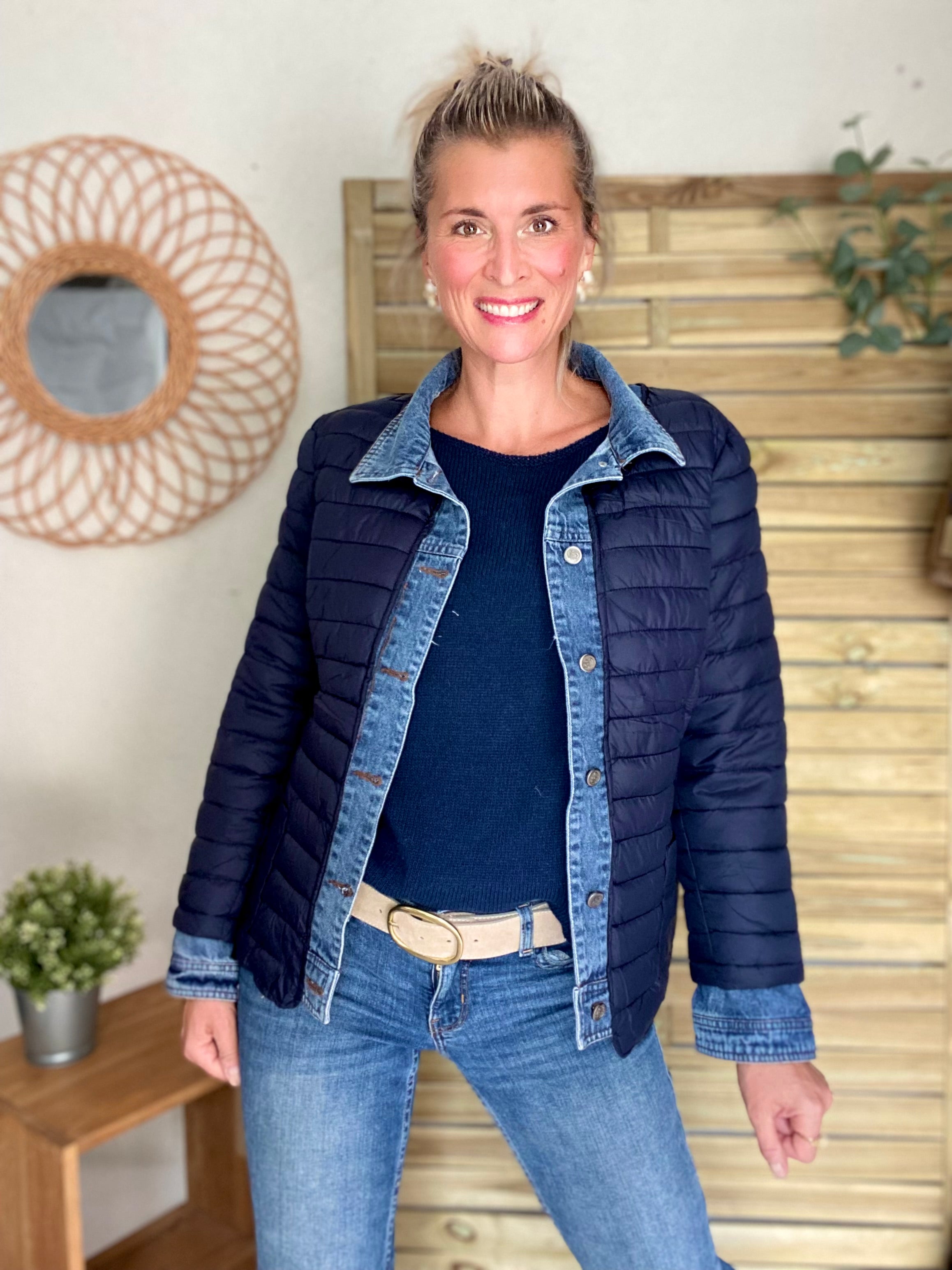 Veste Jean / Doudoune légère JACKIE - Bleu marine